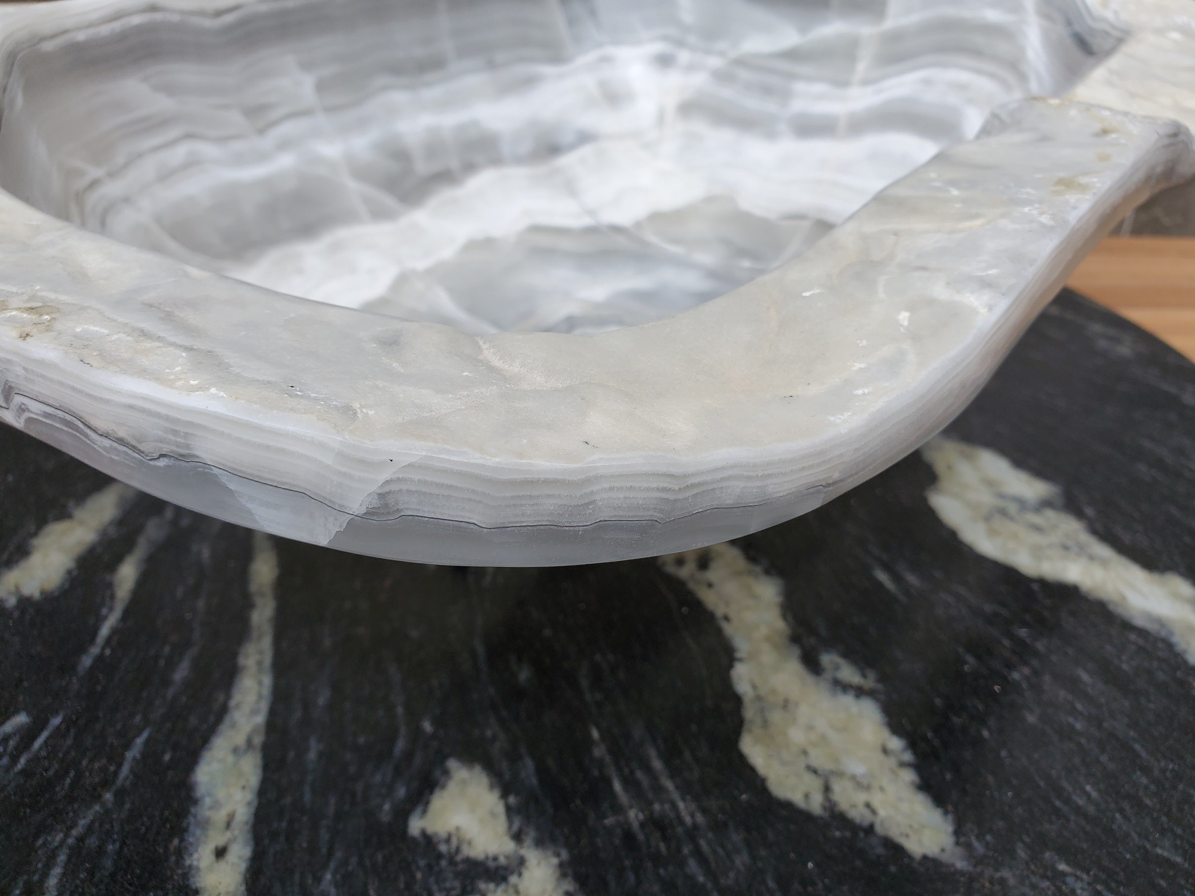 S30_06 Onyx Stone Vessel Bathroom Sink - 17 x 13.5 inch