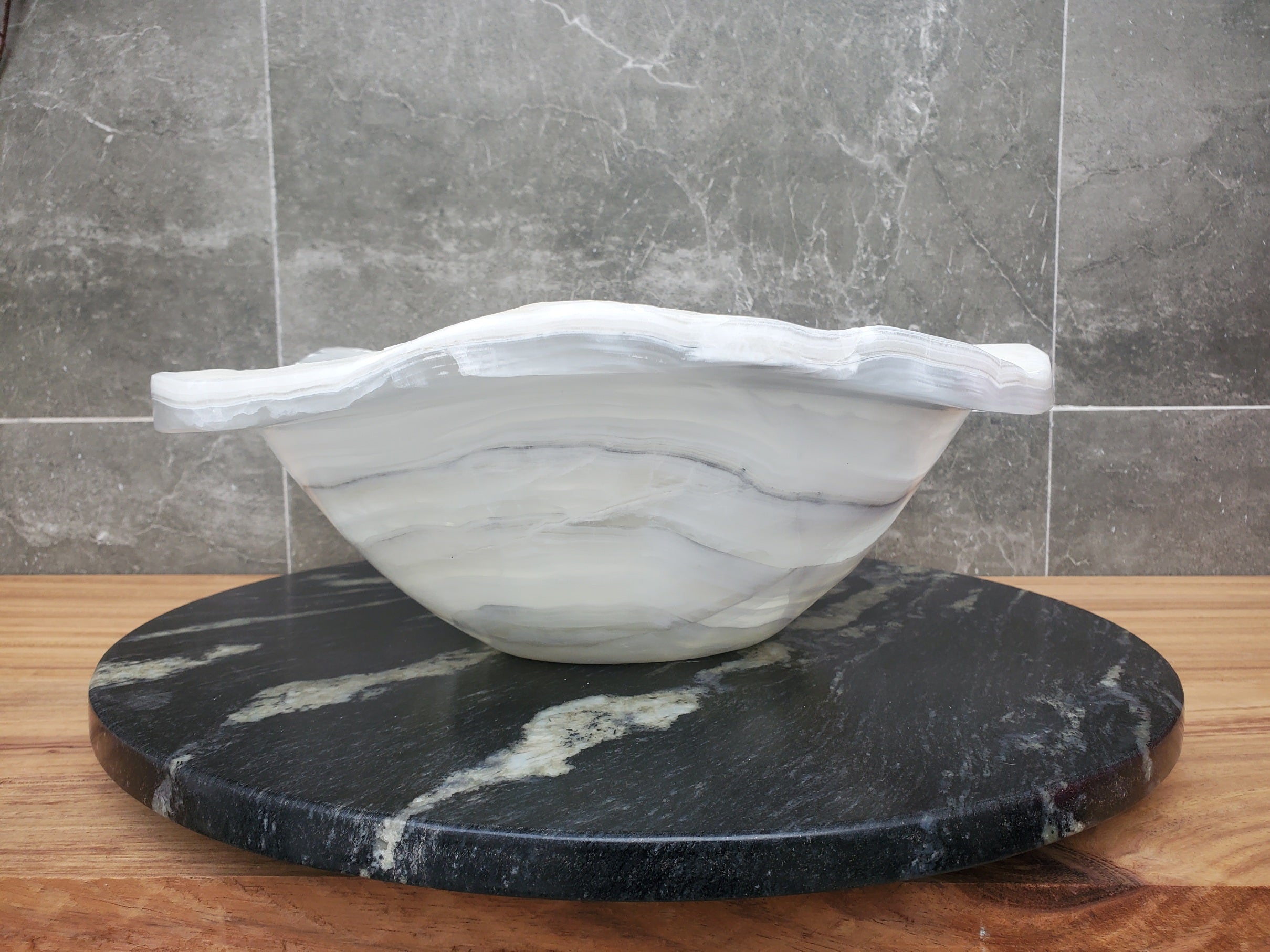 S30_05 Onyx Stone Vessel Bathroom Sink - 18 x 14.5 inch