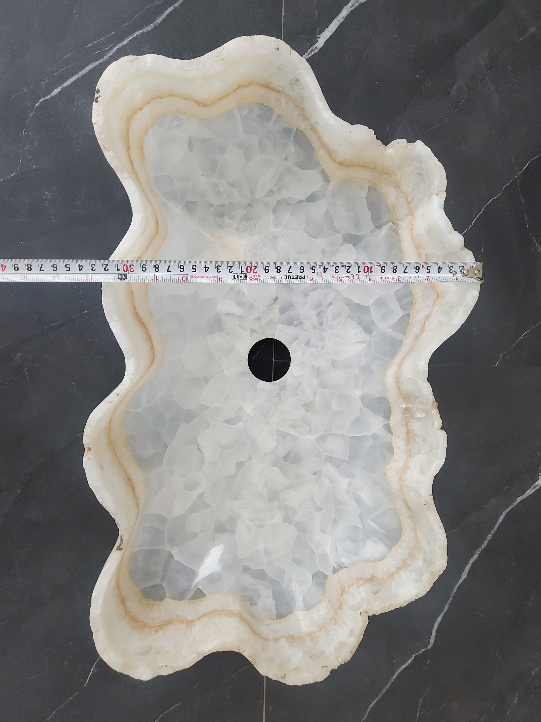 S27_02 White Onyx Stone Bathroom Vessel Sink