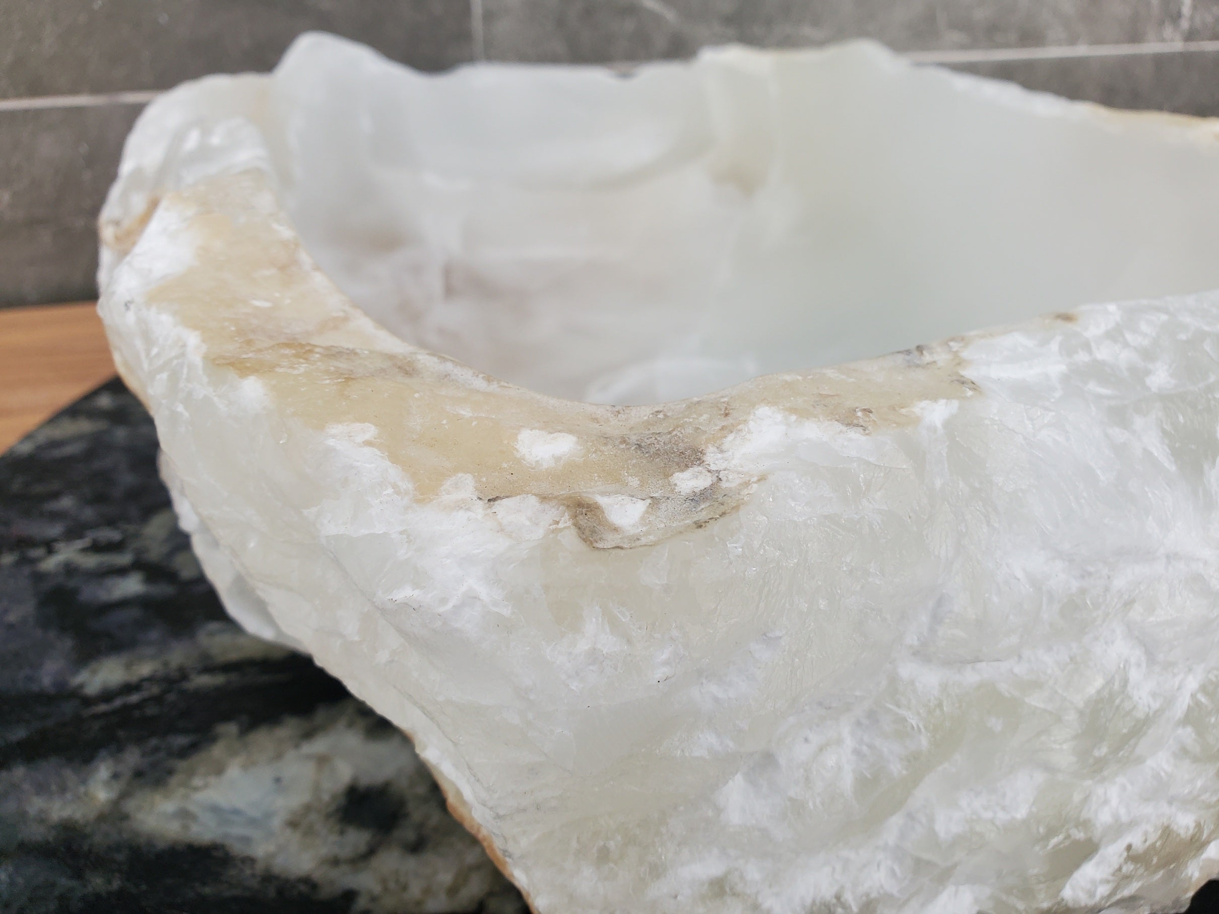 S31_43 Onyx Stone Vessel Bathroom Sink