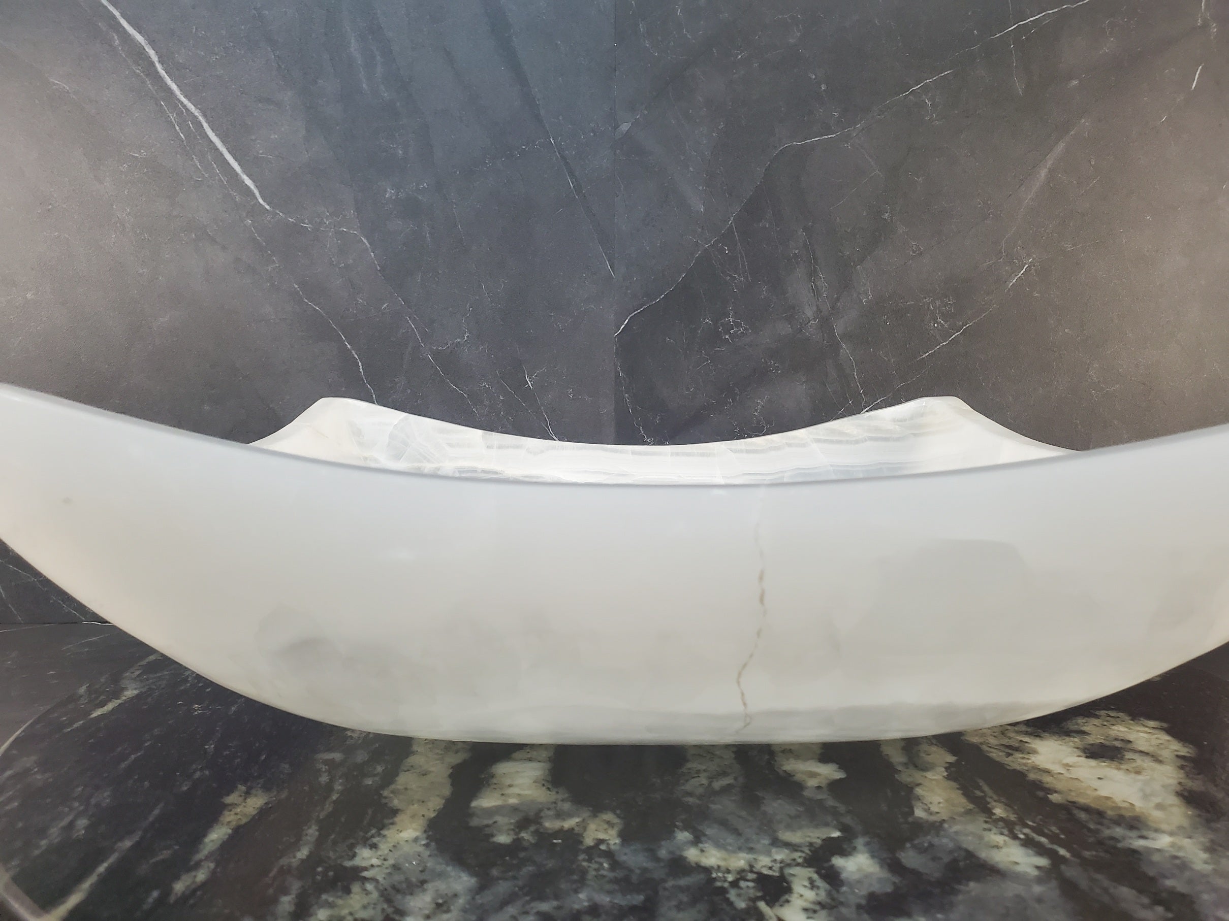 S27_07 Onyx Stone Bathroom Vessel Sink (Square)
