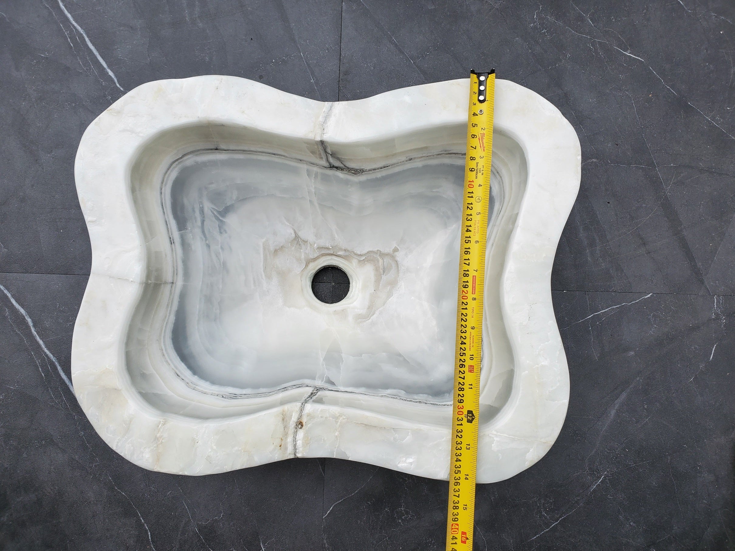 S30_07 Onyx Stone Vessel Bathroom Sink