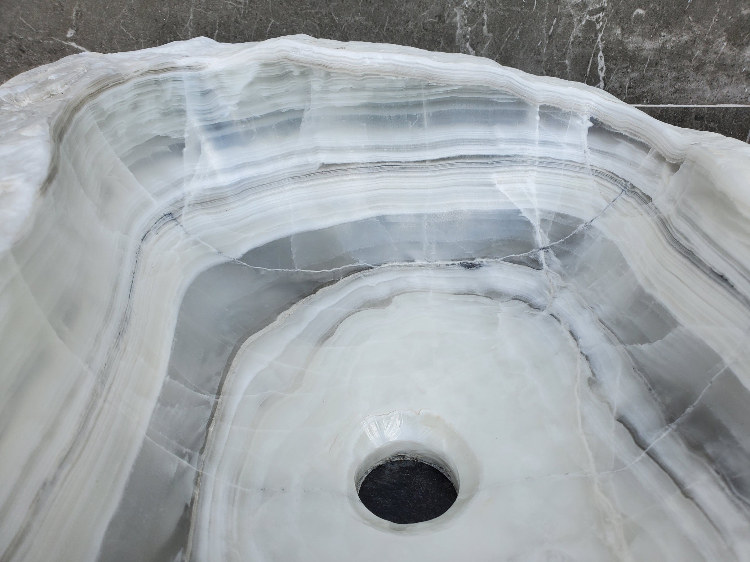 S30_11 Onyx Stone Vessel Bathroom Sink - 18.5 x 14.5 inch