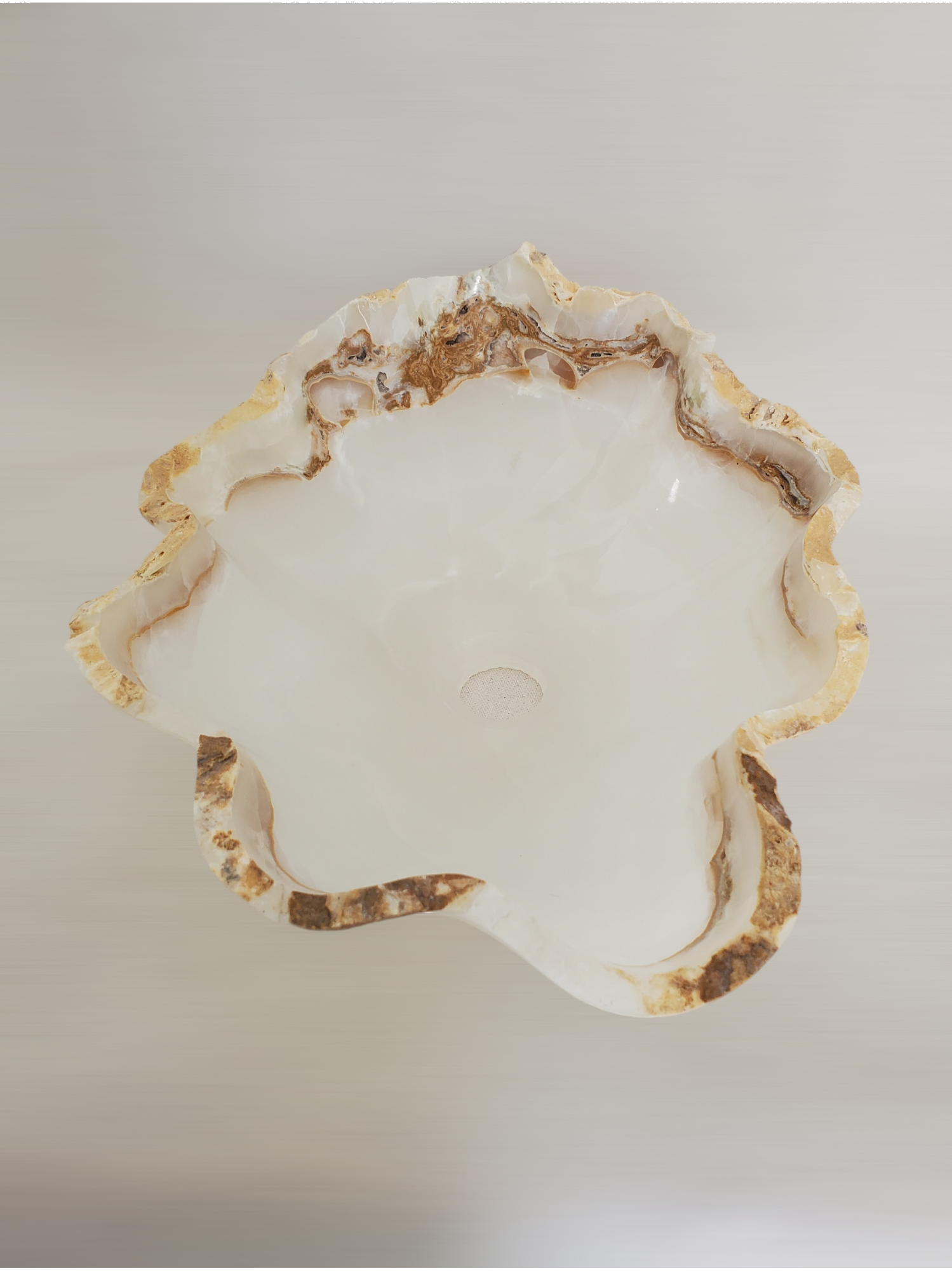 S21_17 Onyx Stone Bathroom Vessel Sink - 16.5 x 13.5 inch