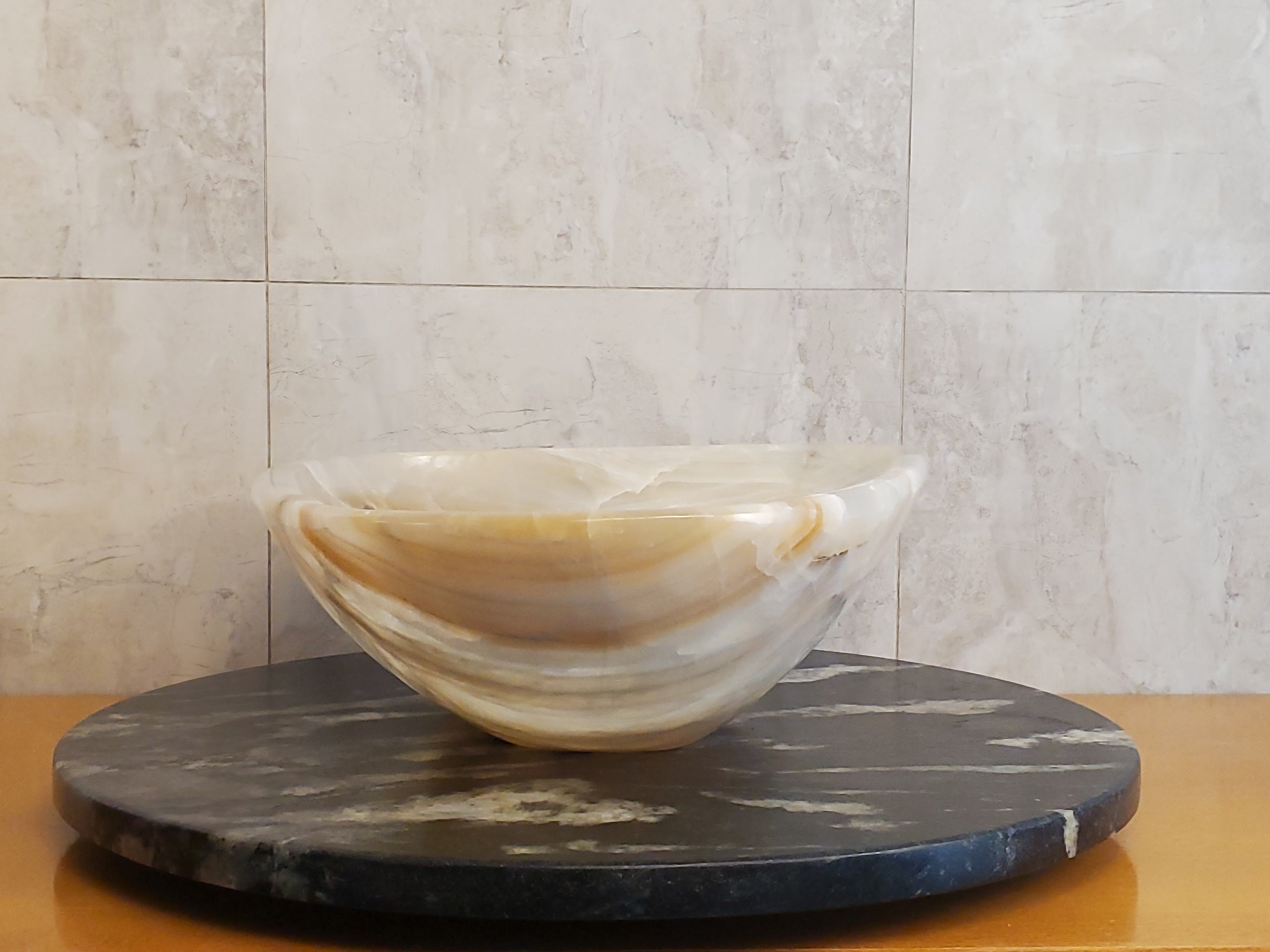 S24_01 Onyx Stone Bathroom Vessel Sink