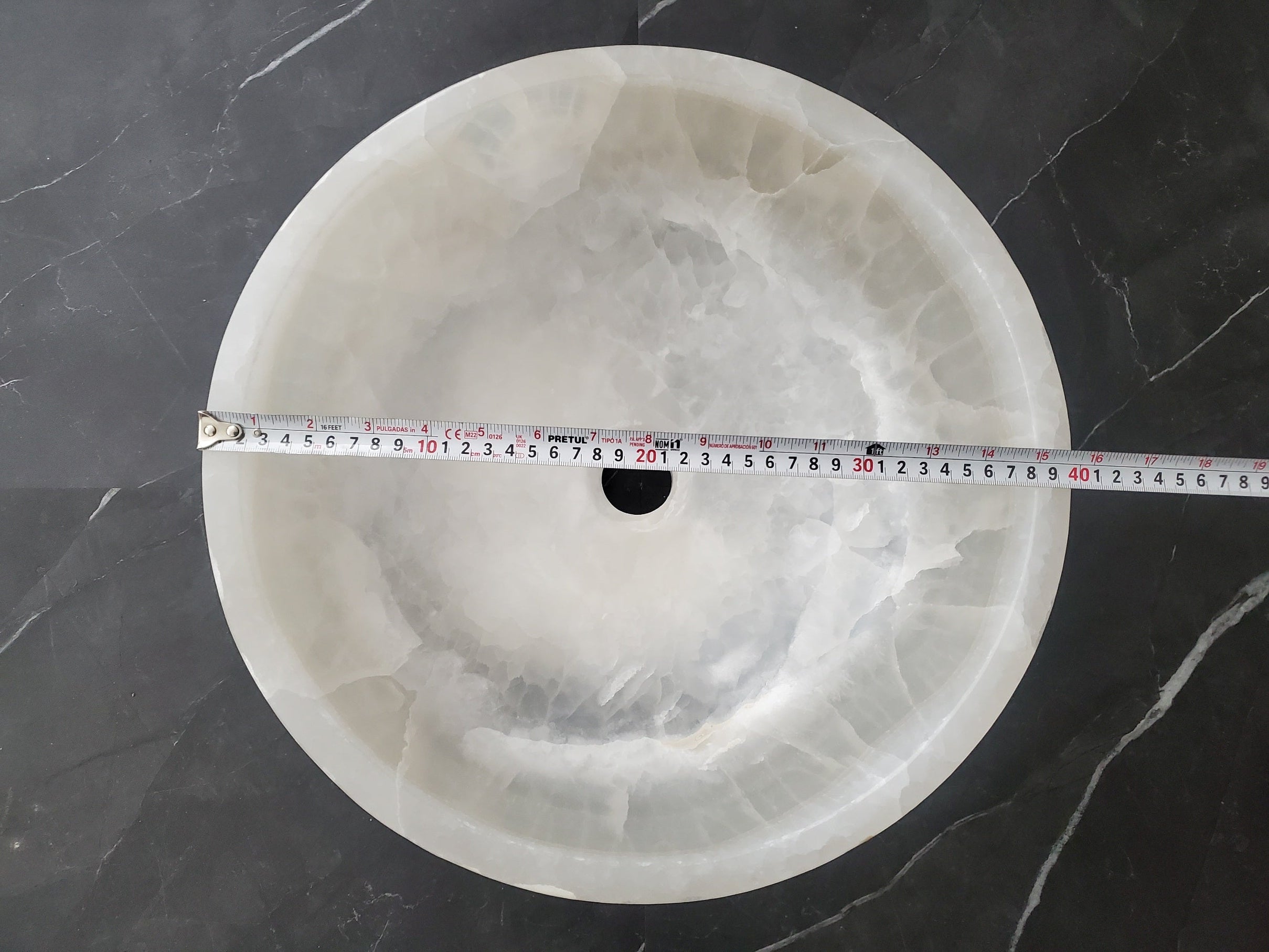 S27_09 Round Onyx Vessel Sink - 15.6 x 15.6 inch