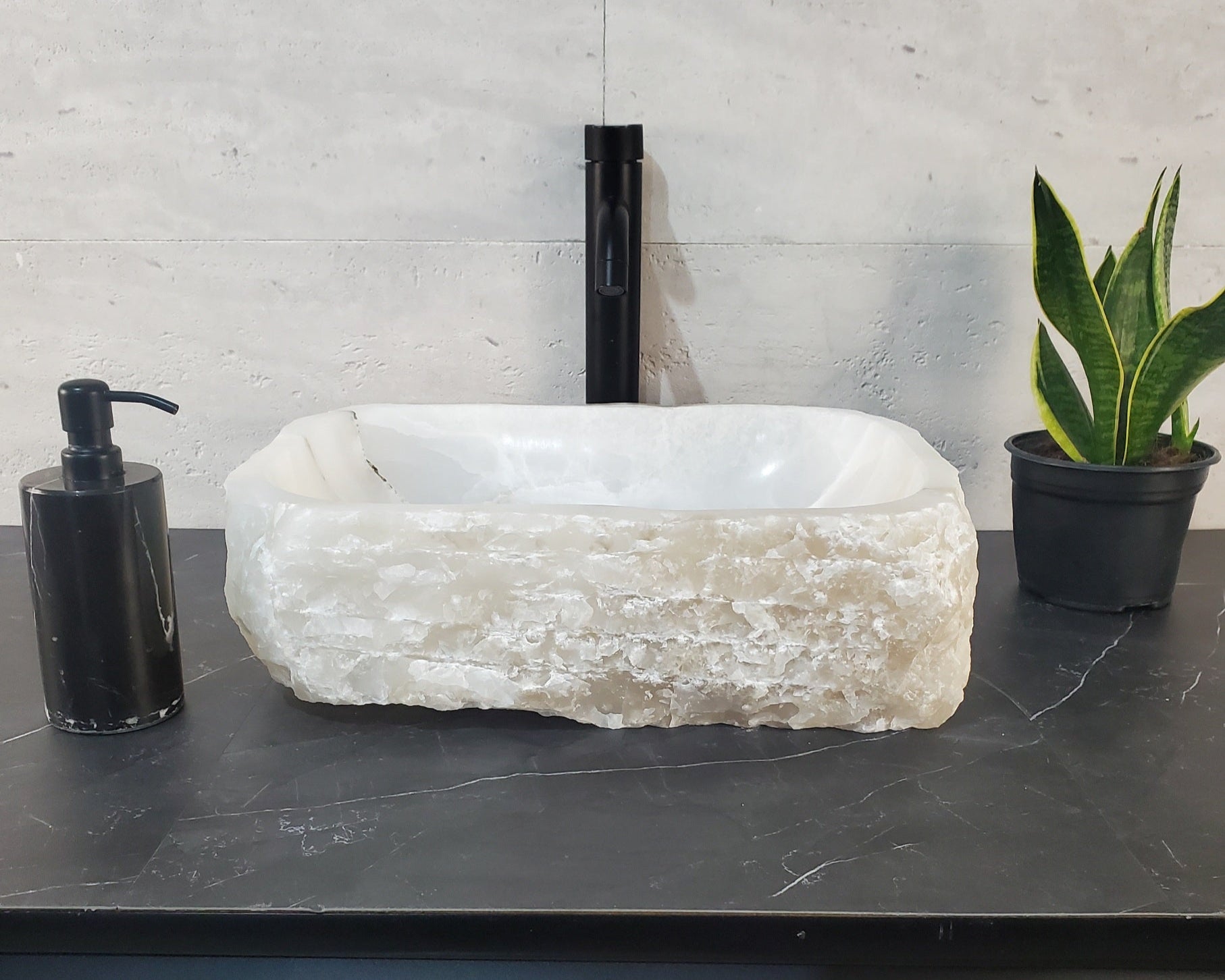 S27_18 Onyx Stone Bathroom Vessel Sink