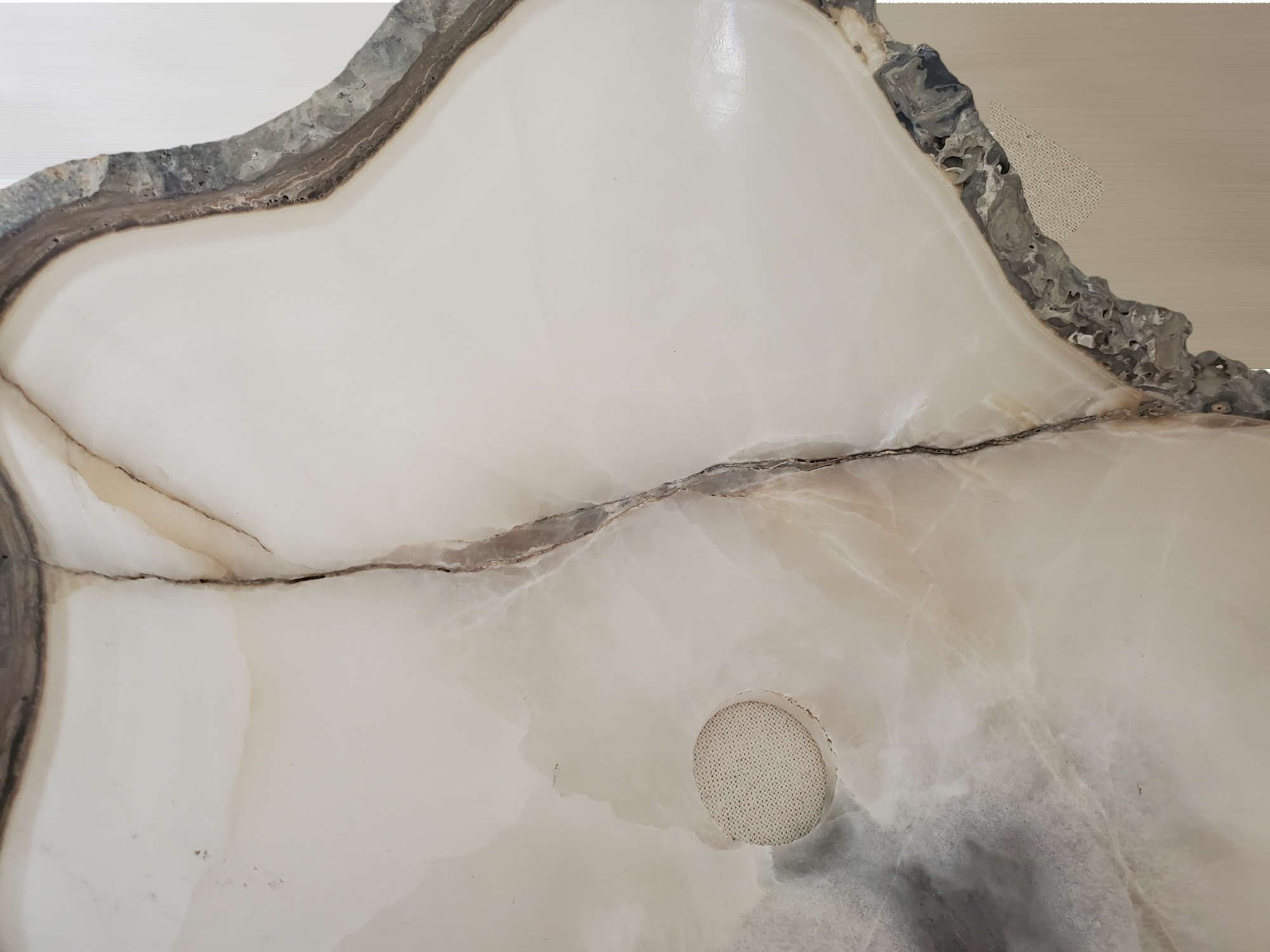 S21_16 White Onyx Bathroom Vessel Sink