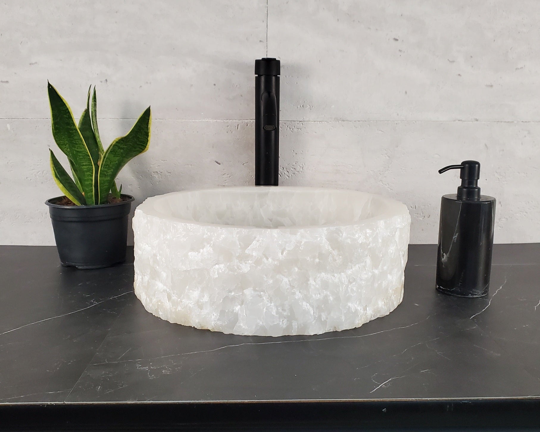 S27_12 Round Onyx Round Vessel Sink
