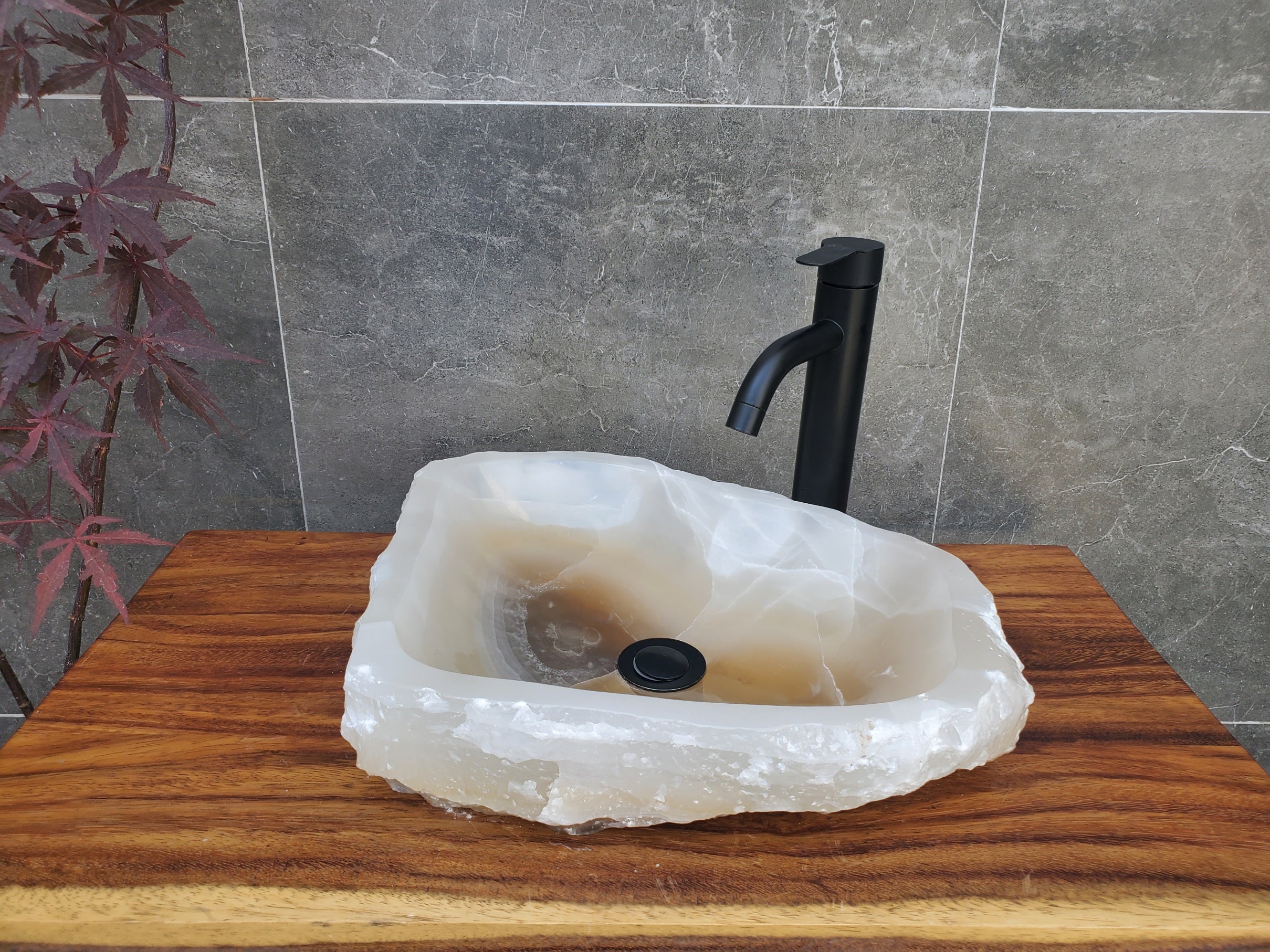 S22_16 Onyx Stone Vessel Bathroom Sink