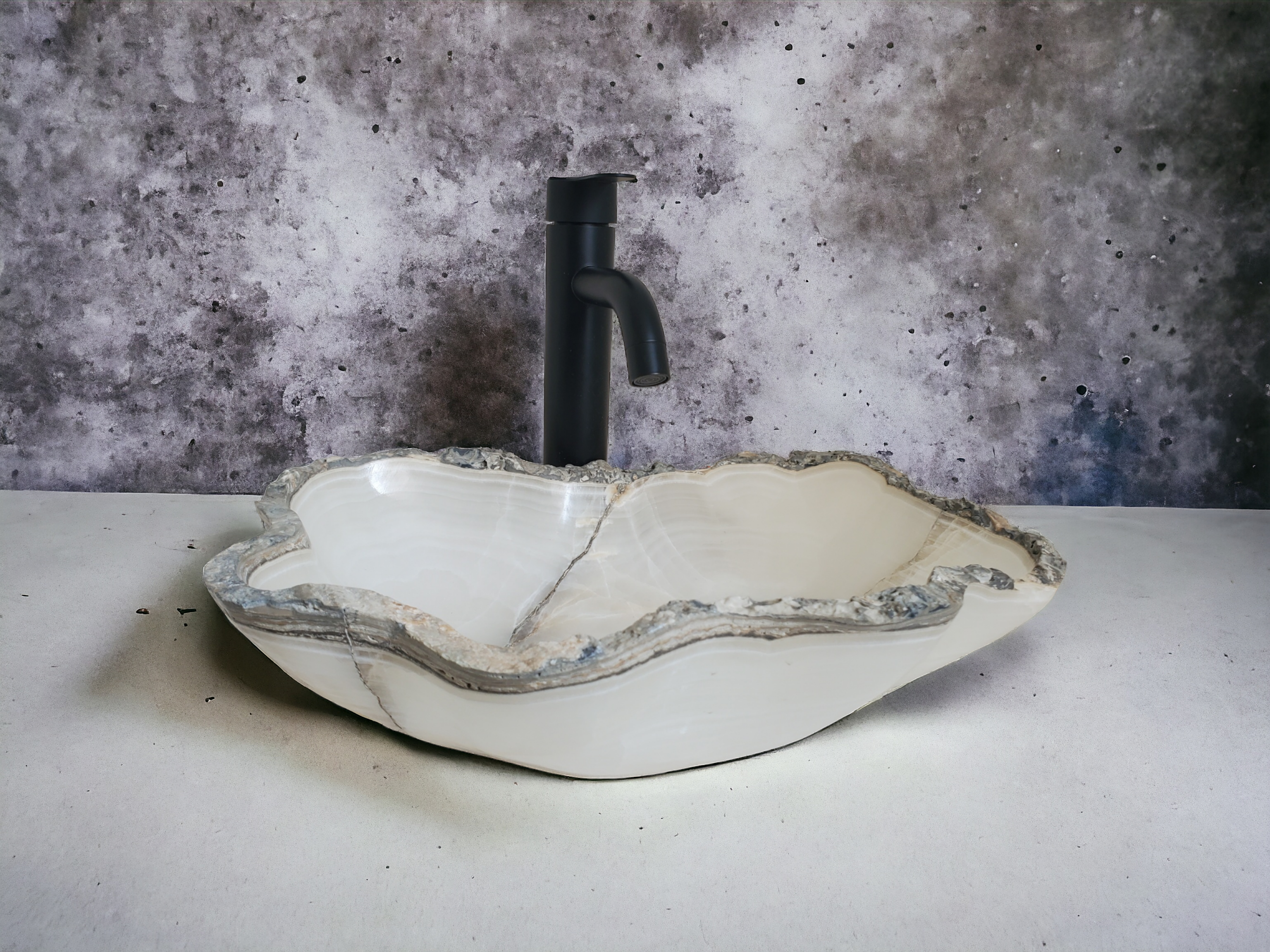 S21_16 White Onyx Bathroom Vessel Sink