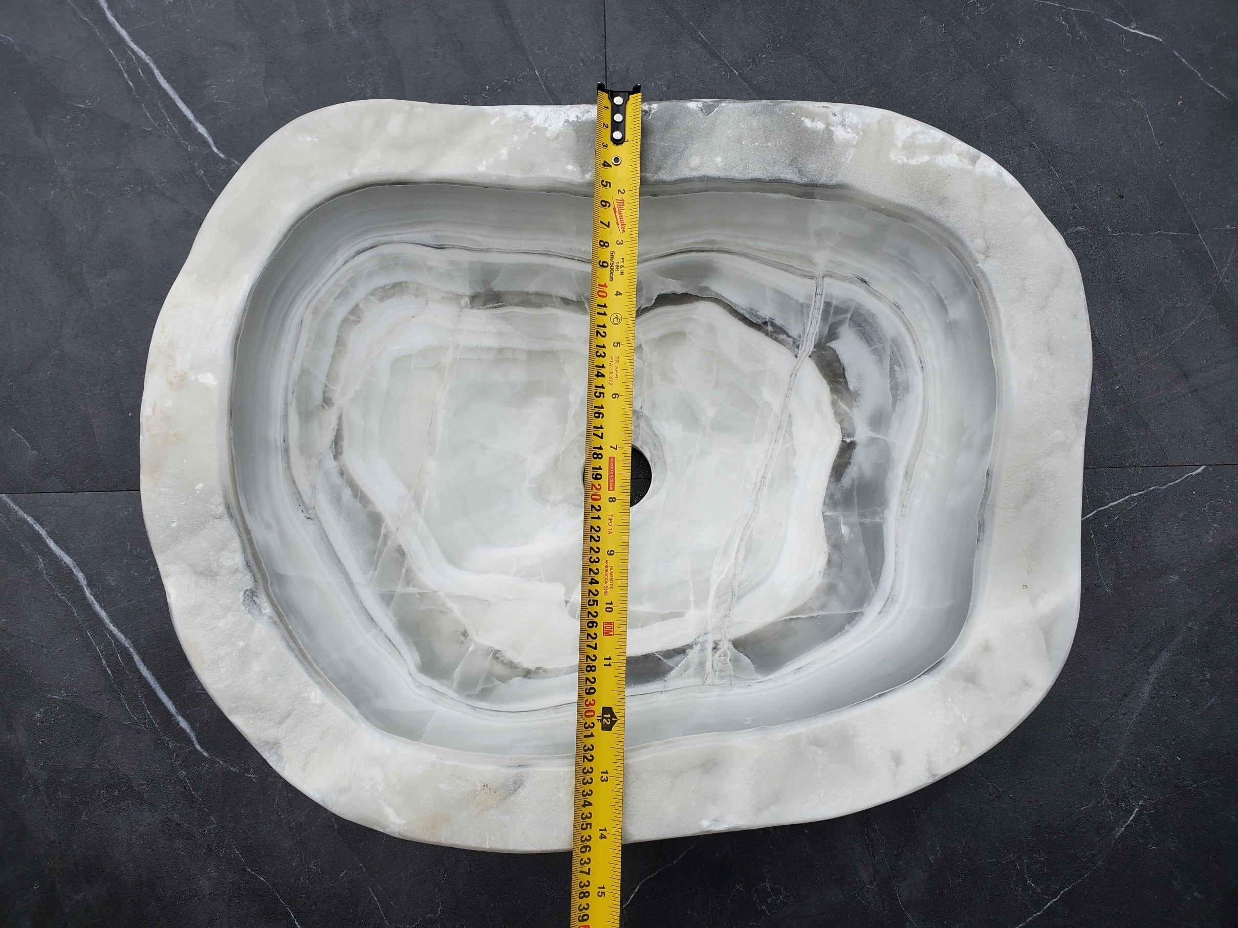 S30_05 Onyx Stone Vessel Bathroom Sink - 18 x 14.5 inch