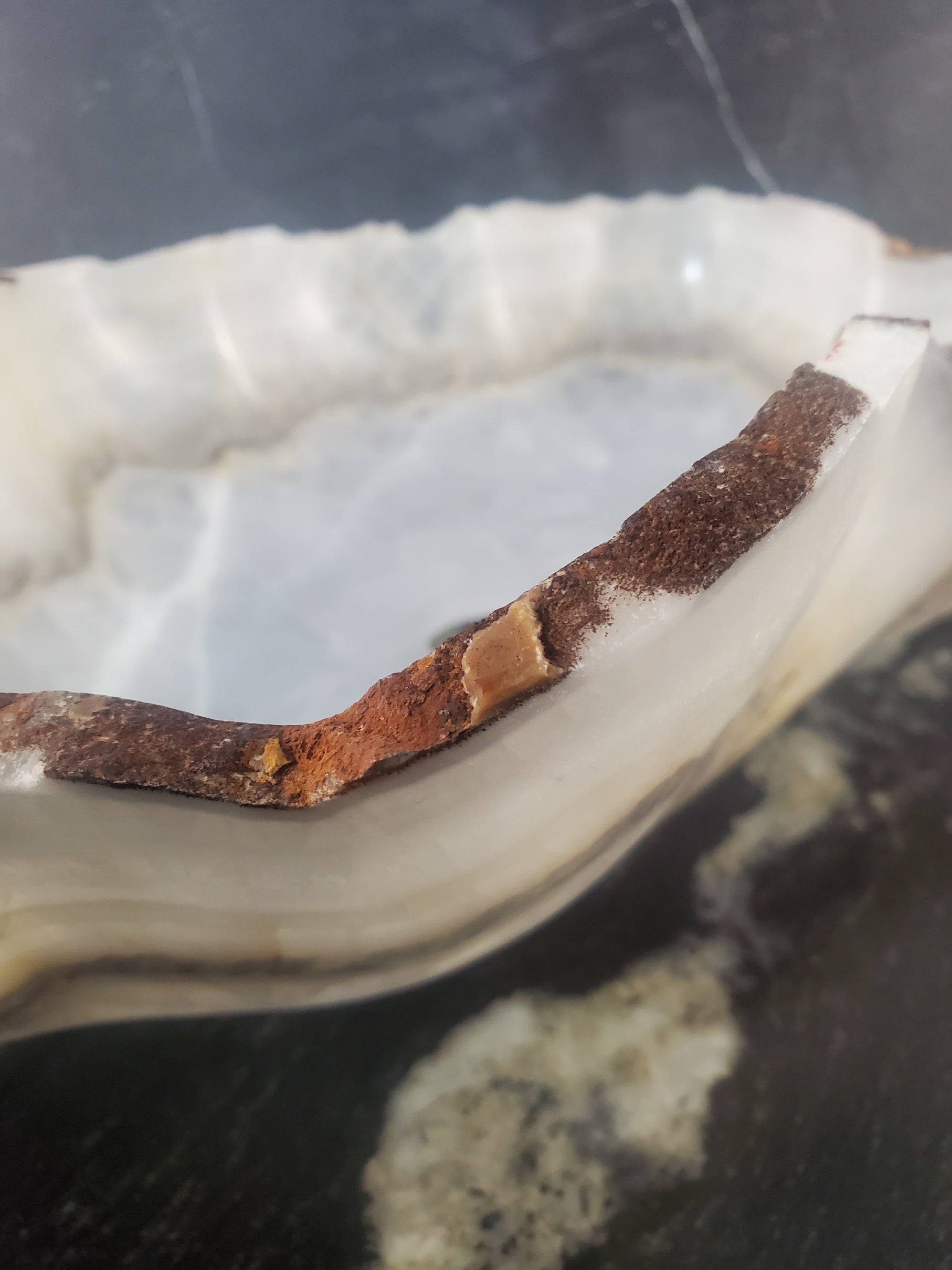 S27_03 White Onyx Stone Bathroom Vessel Sink - 18 x 10.5 inch