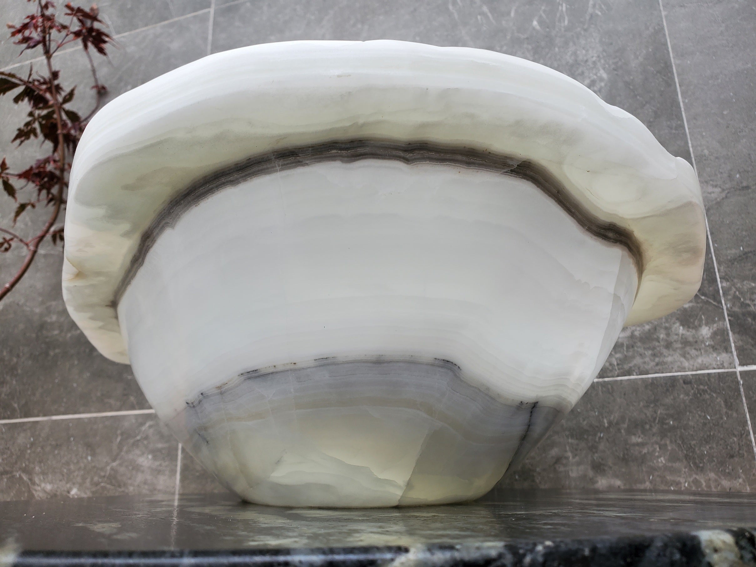 S30_09 Onyx Stone Vessel Bathroom Sink - 17.5 x 14 inch