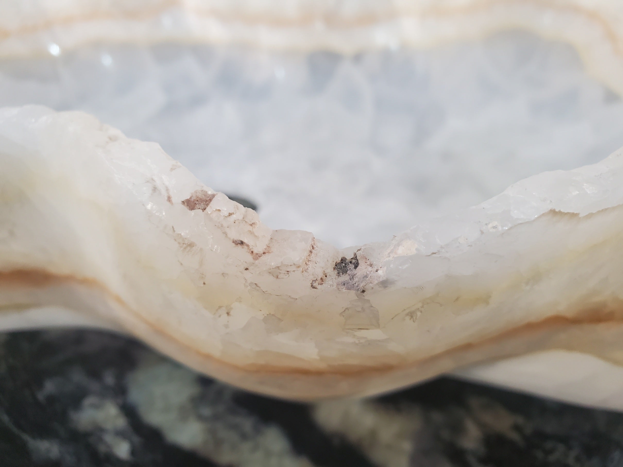S27_02 White Onyx Stone Bathroom Vessel Sink - 20 x 12.5 inch