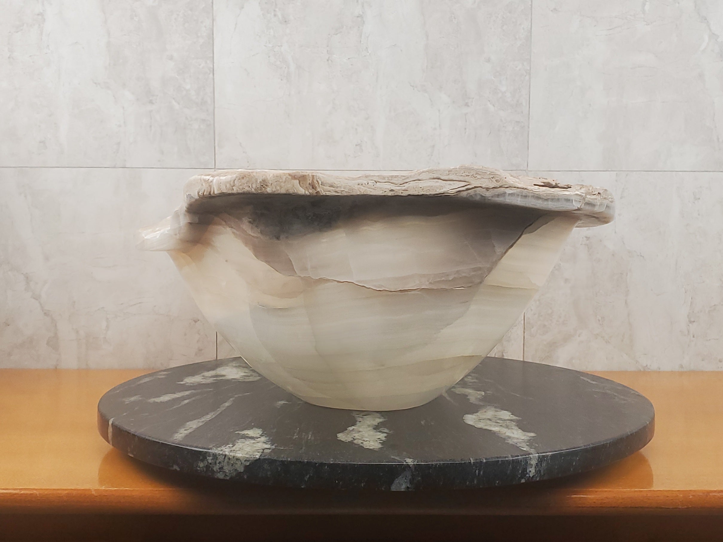 S24_03 Onyx Stone Vessel Bathroom Sink