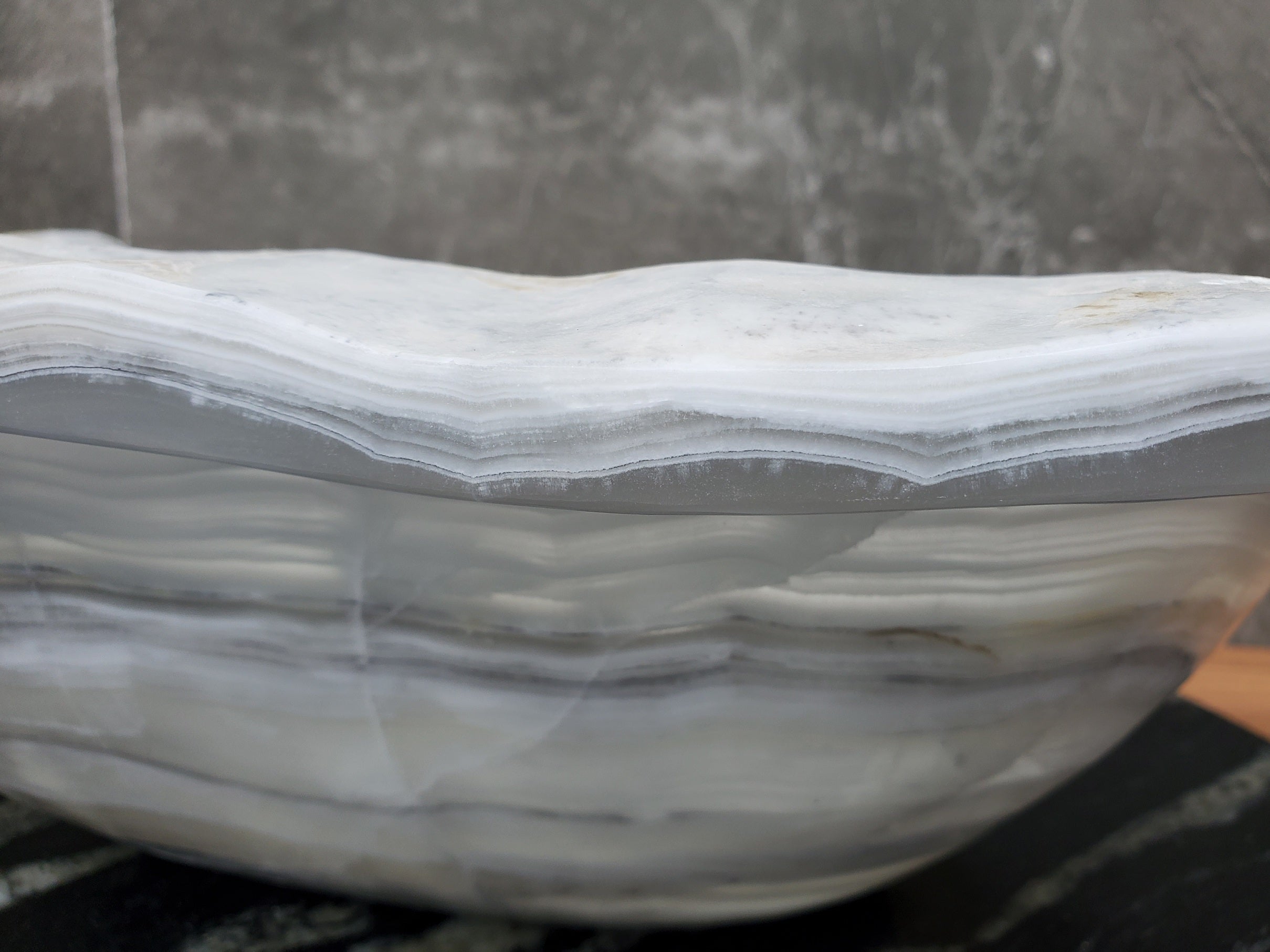 S30_06 Onyx Stone Vessel Bathroom Sink - 17 x 13.5 inch