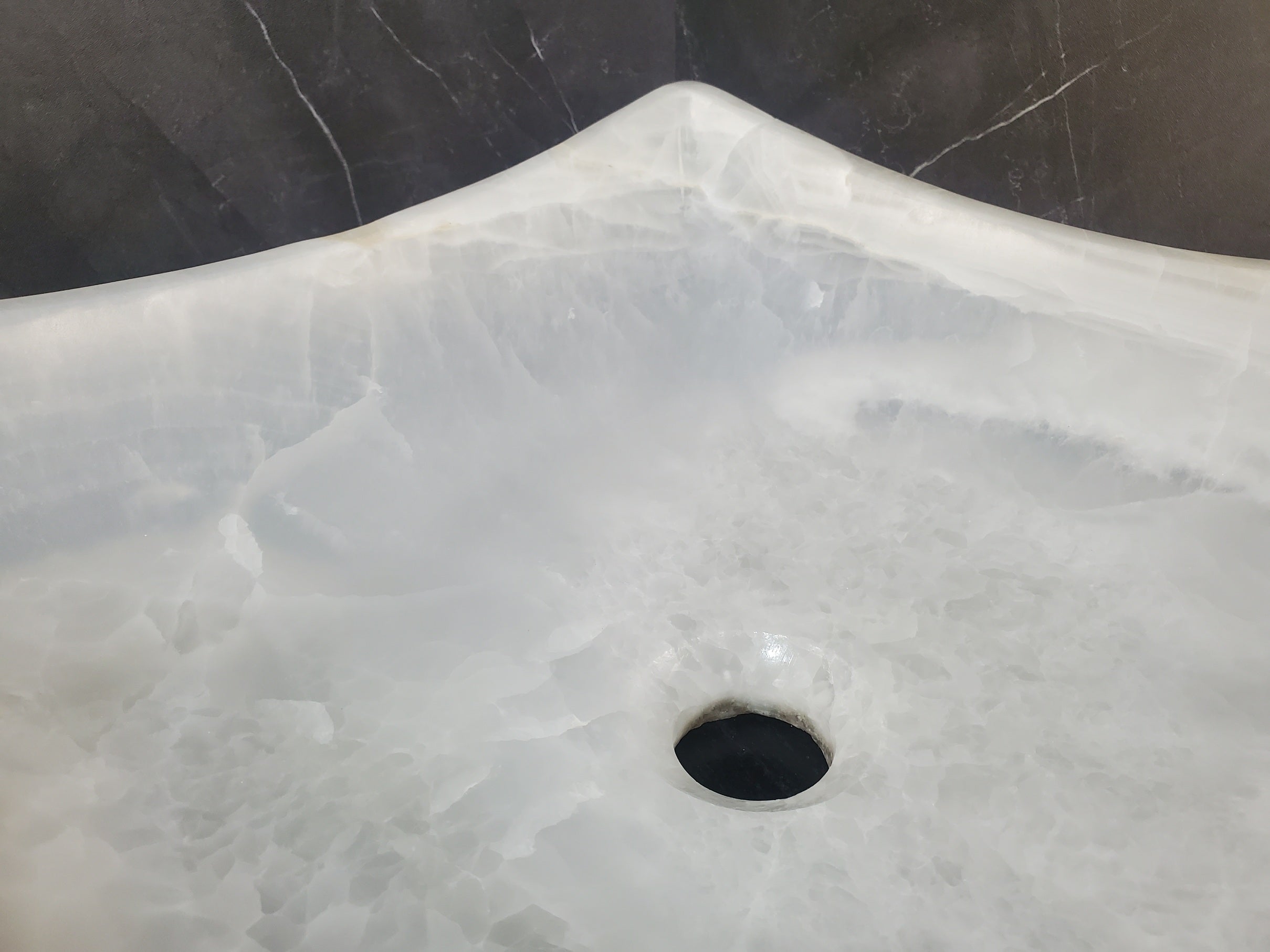 S27_07 Onyx Stone Bathroom Vessel Sink (Square)