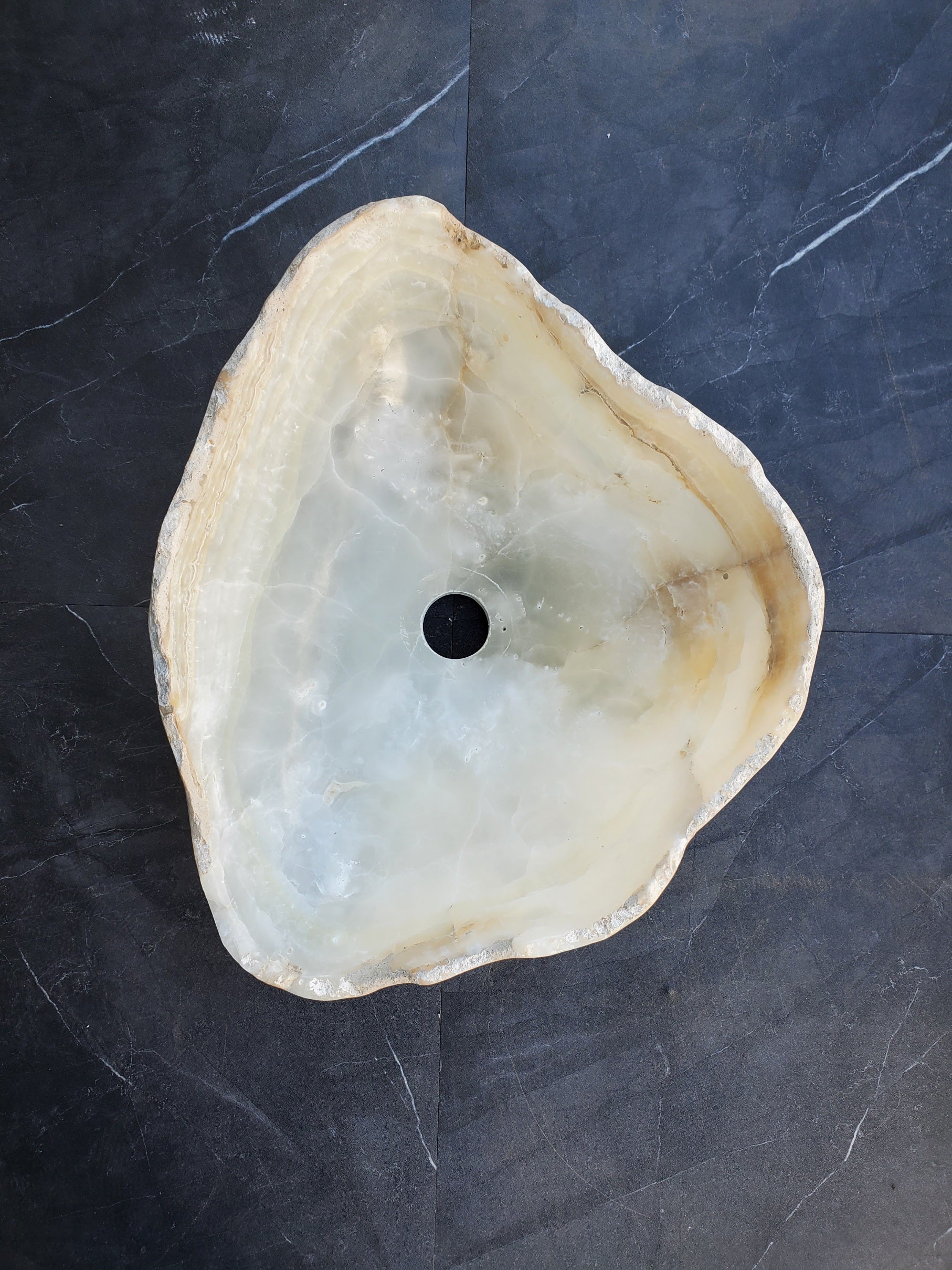 S29_07 Onyx Stone Bathroom Vessel Sink - 17 x 14 inch