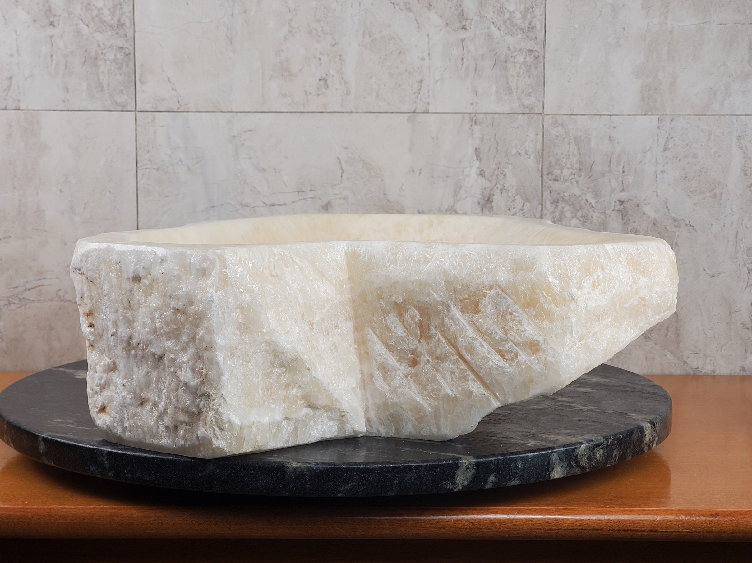 S24_09 Onyx Stone Vessel Bathroom Sink