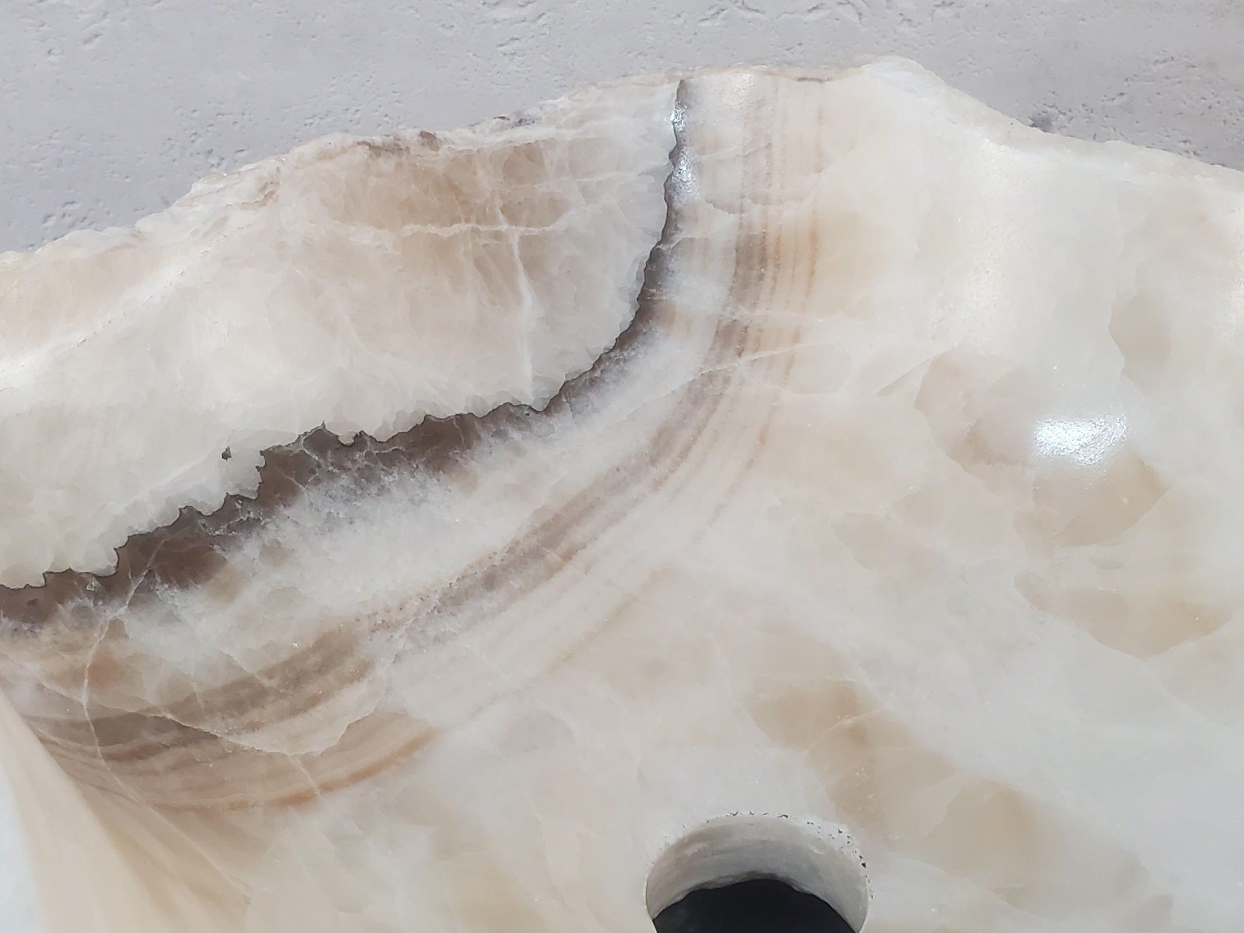 S27_05 Onyx Stone Bathroom Vessel Sink - 15 x 13.5 inch