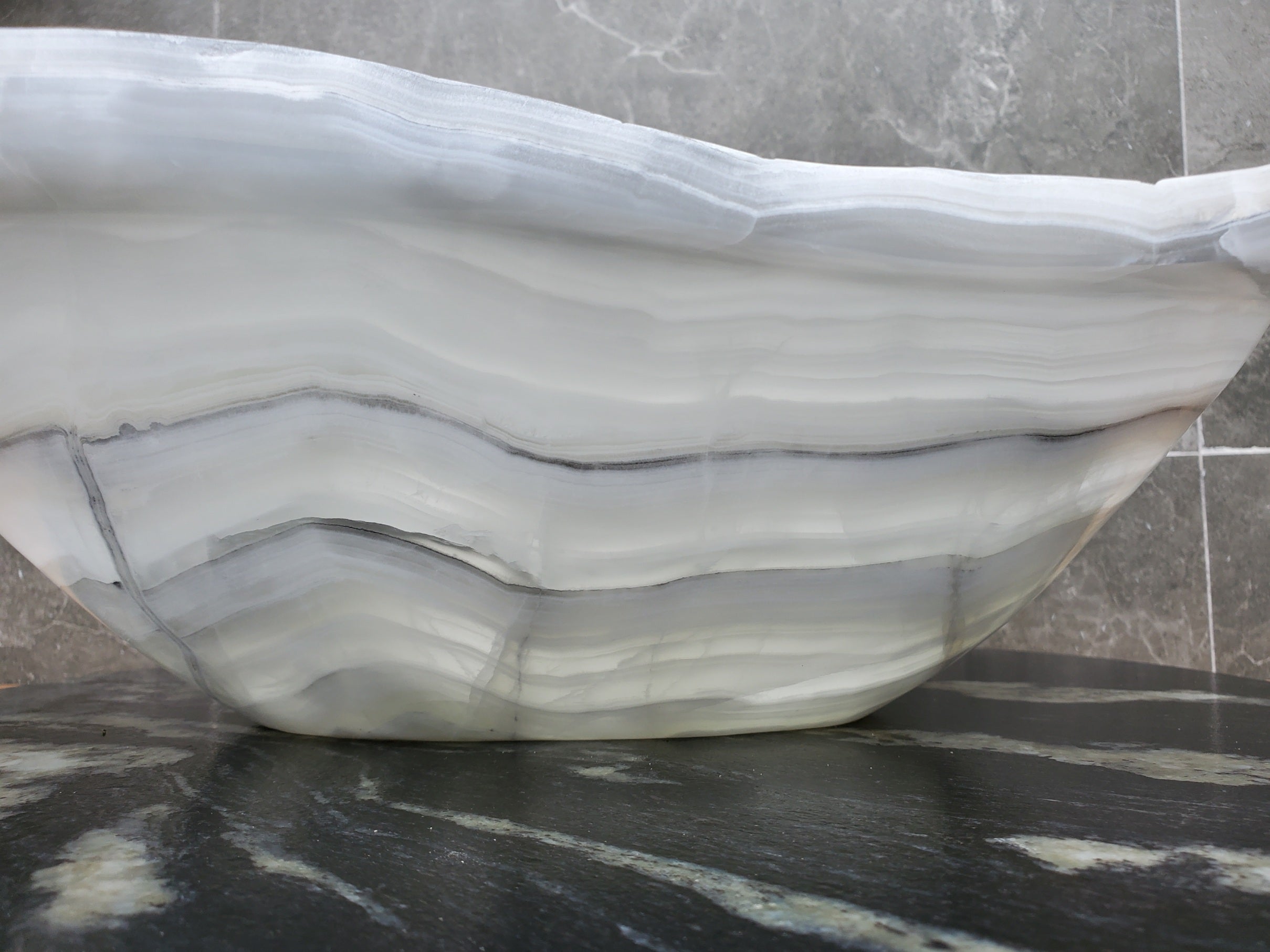 S30_05 Onyx Stone Vessel Bathroom Sink - 18 x 14.5 inch