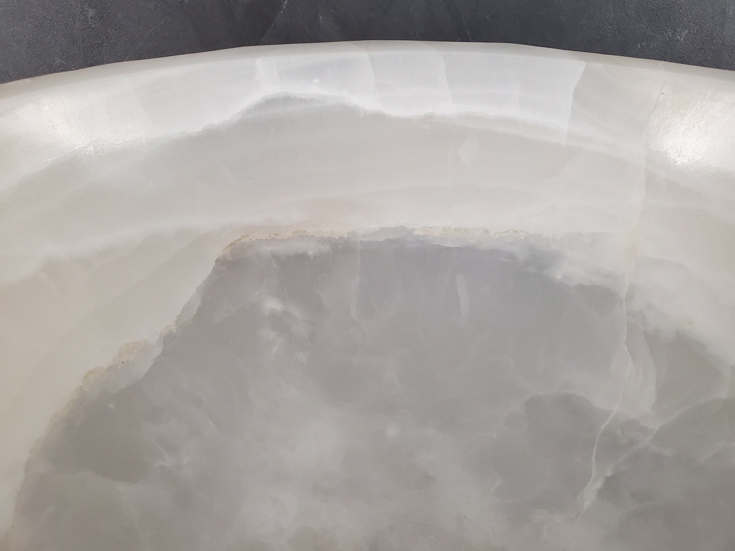 S27_13 Round Onyx Stone Vessel Sink - 15.5 x 15.5 inch