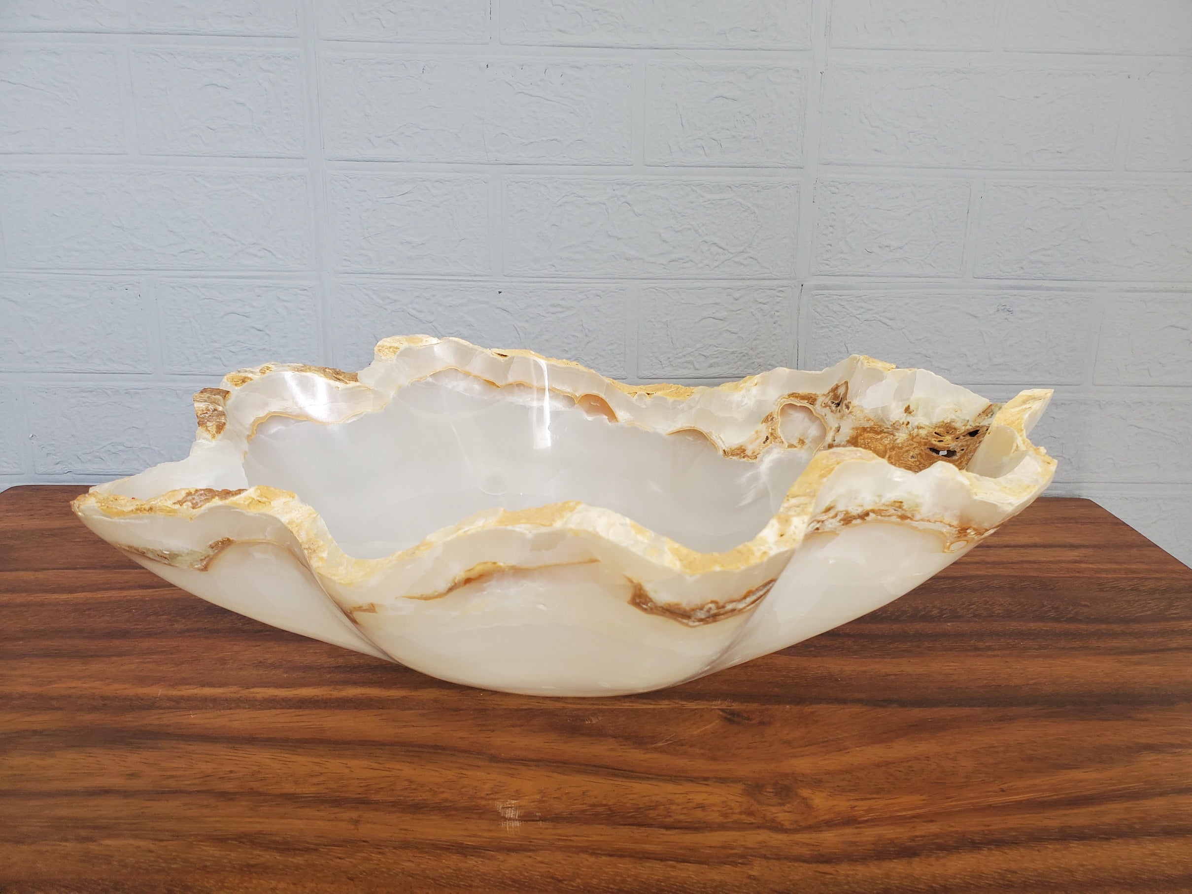 S21_17 Onyx Stone Bathroom Vessel Sink - 16.5 x 13.5 inch