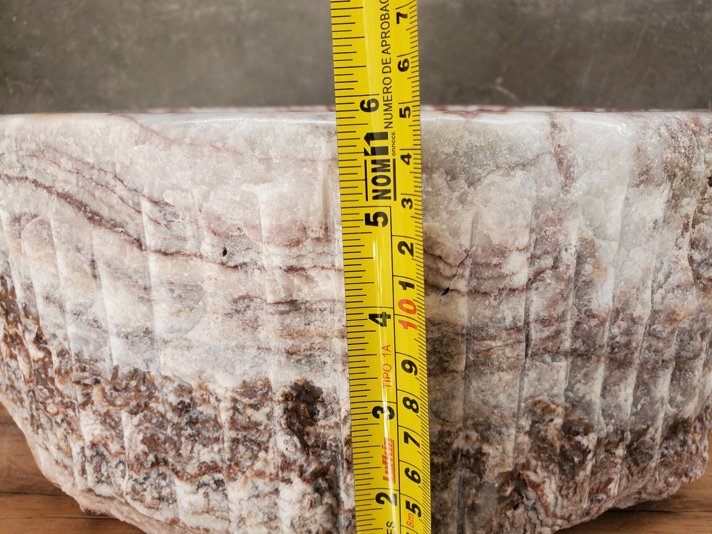 S34_04 Serpentine Onyx Stone Vessel Sink