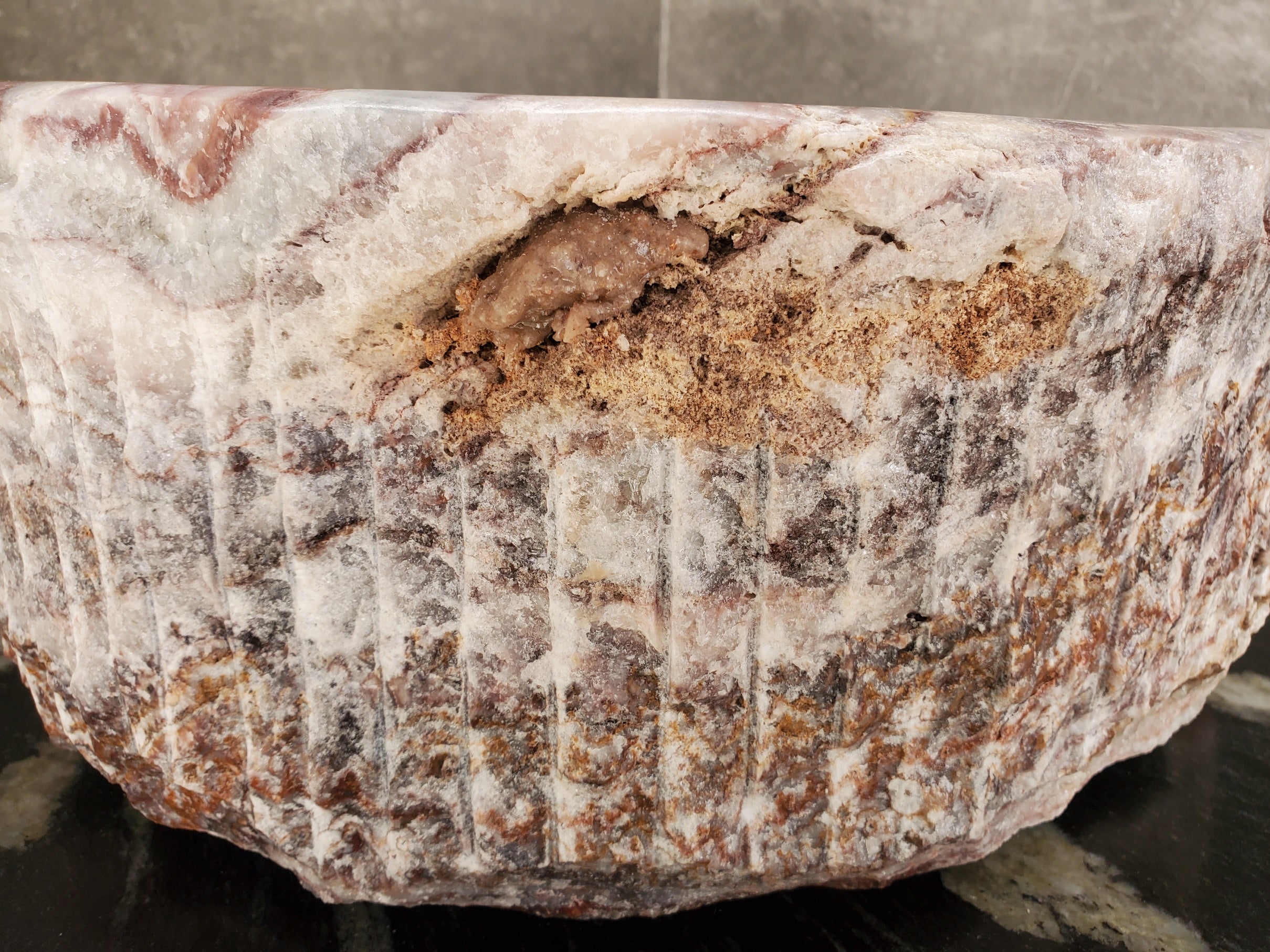 S34_04 Serpentine Onyx Stone Vessel Sink