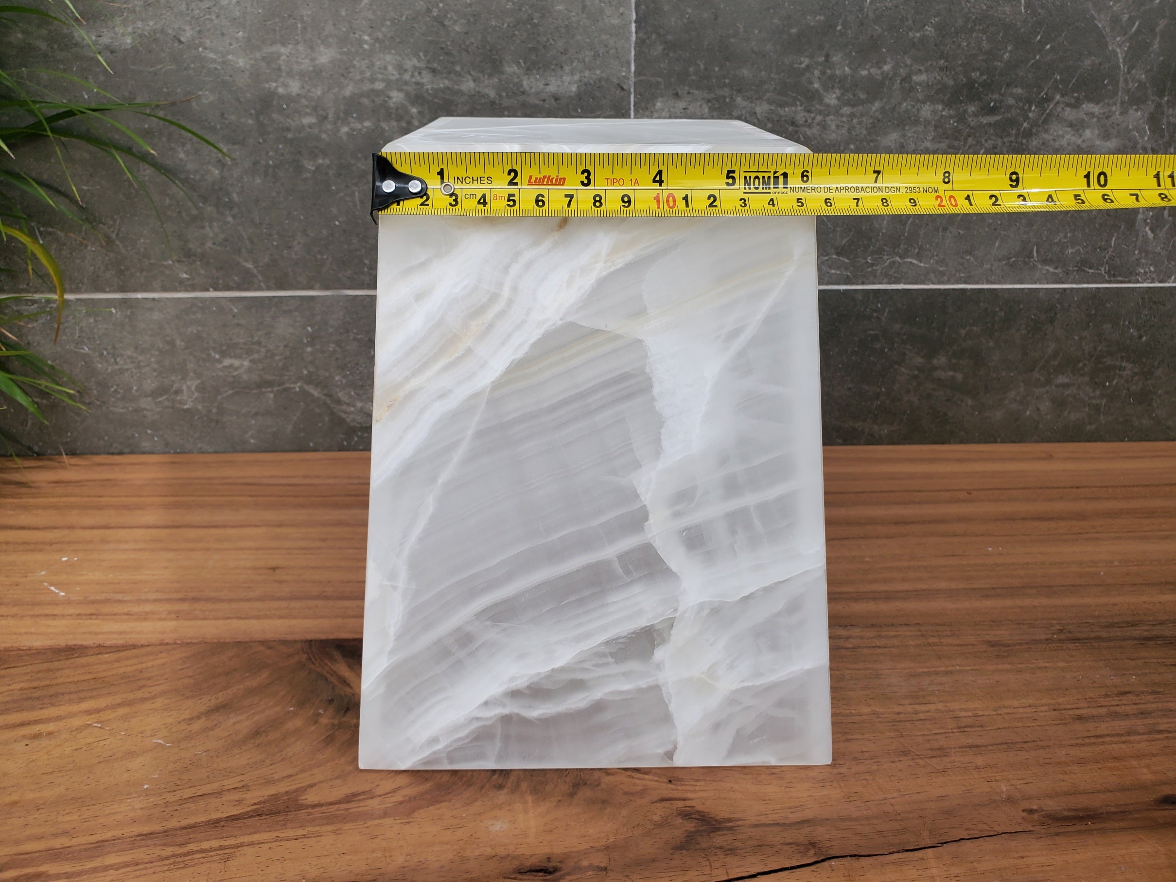 WB_14SQ Onyx Stone Waste Basket