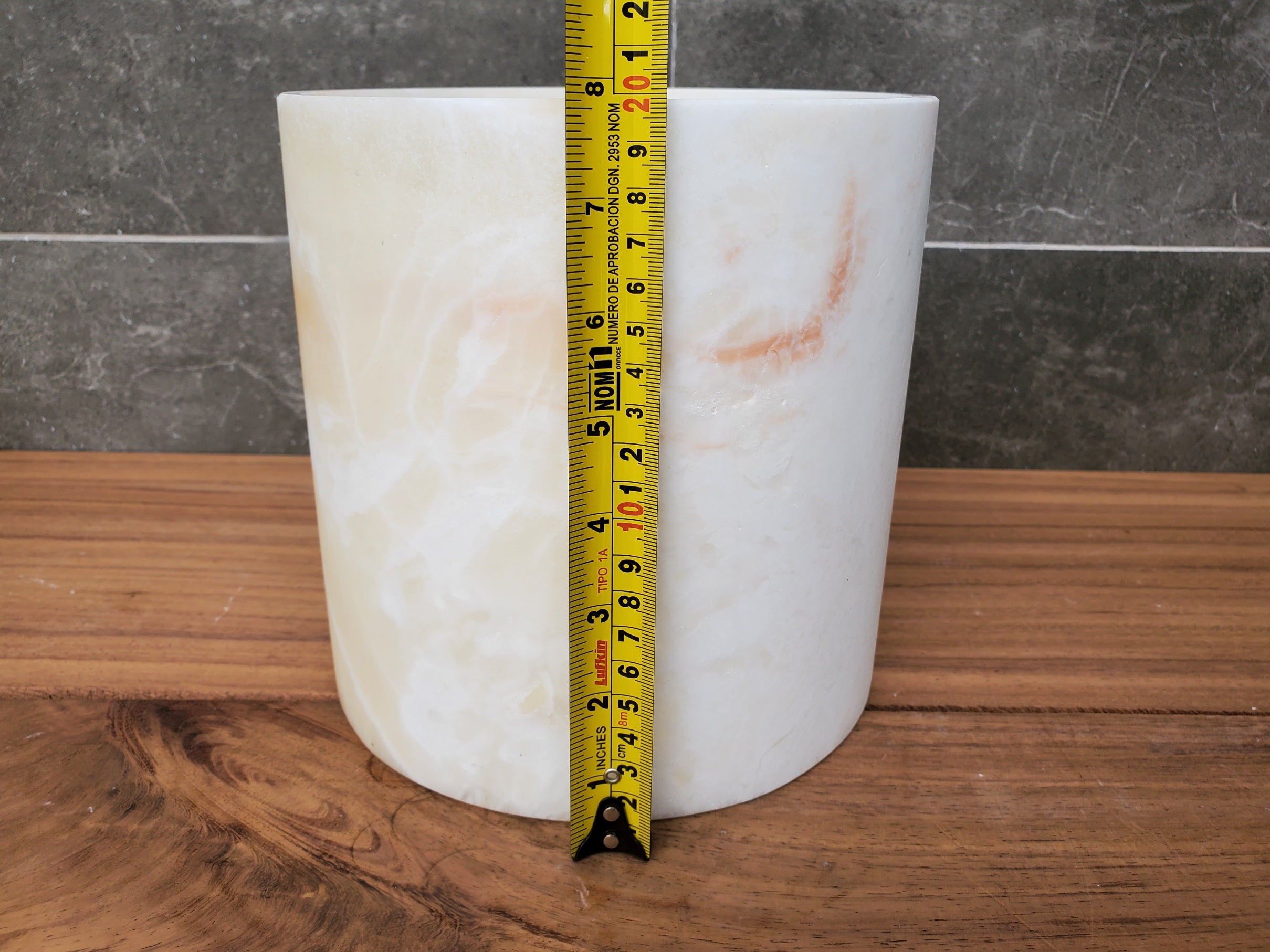 WB_19 Onyx Stone Waste Basket