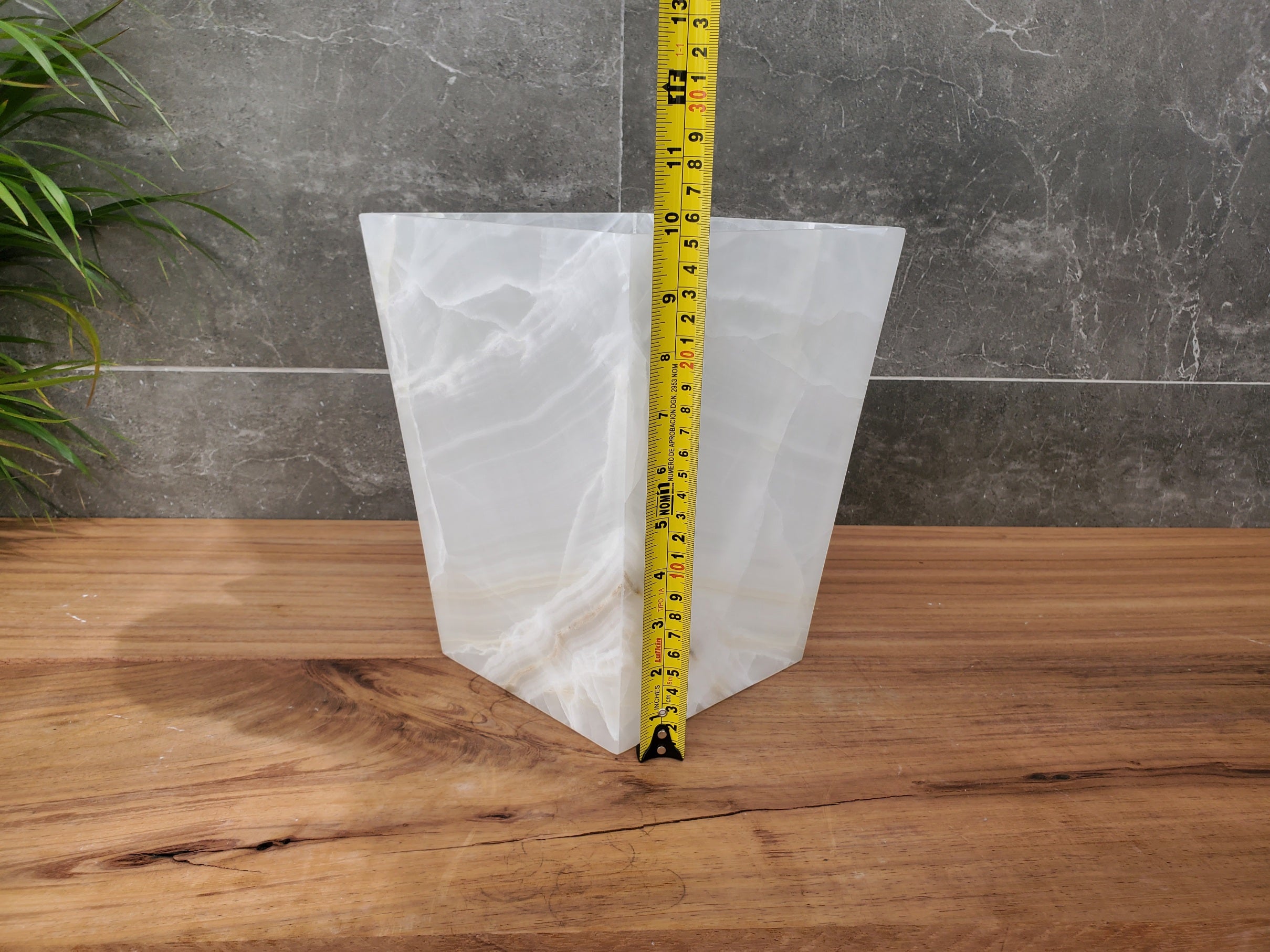 WB_14SQ Onyx Stone Waste Basket