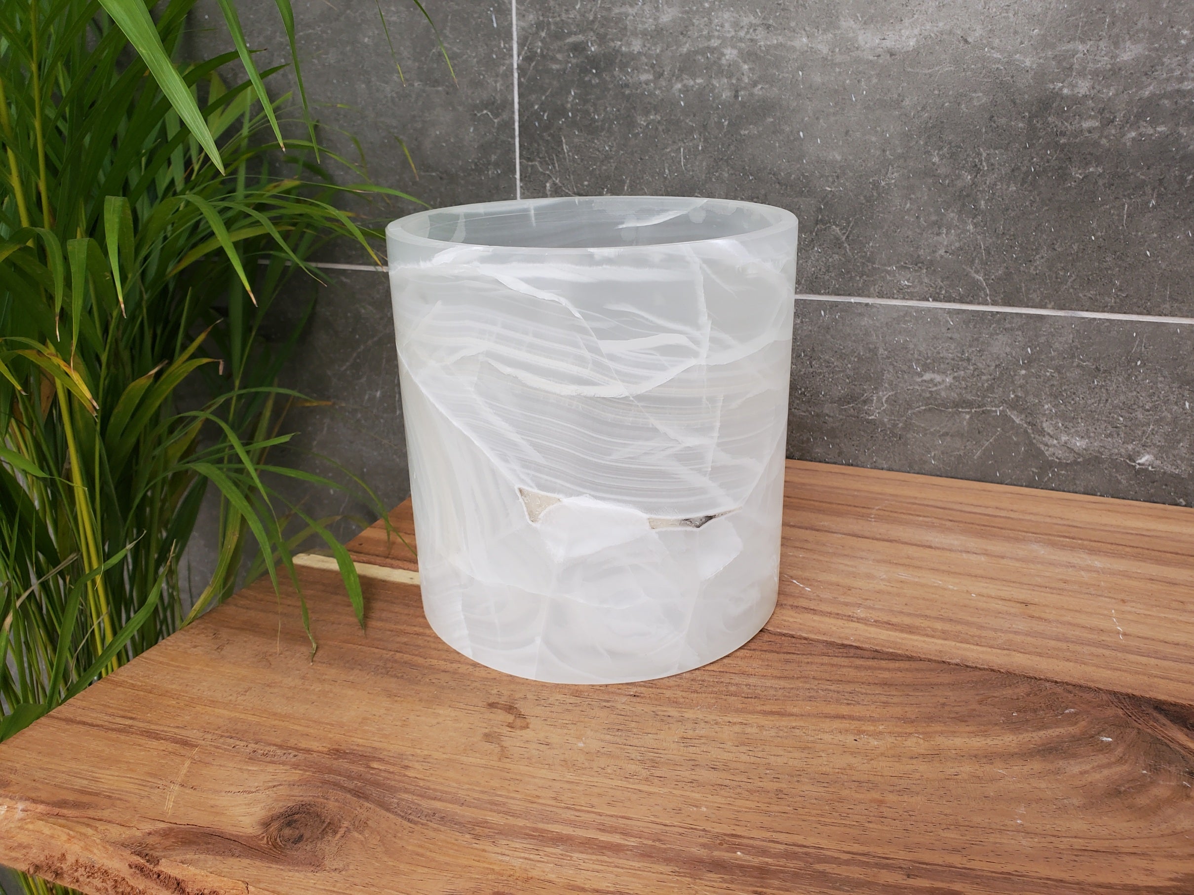 WB_13RD Onyx Stone Waste Basket