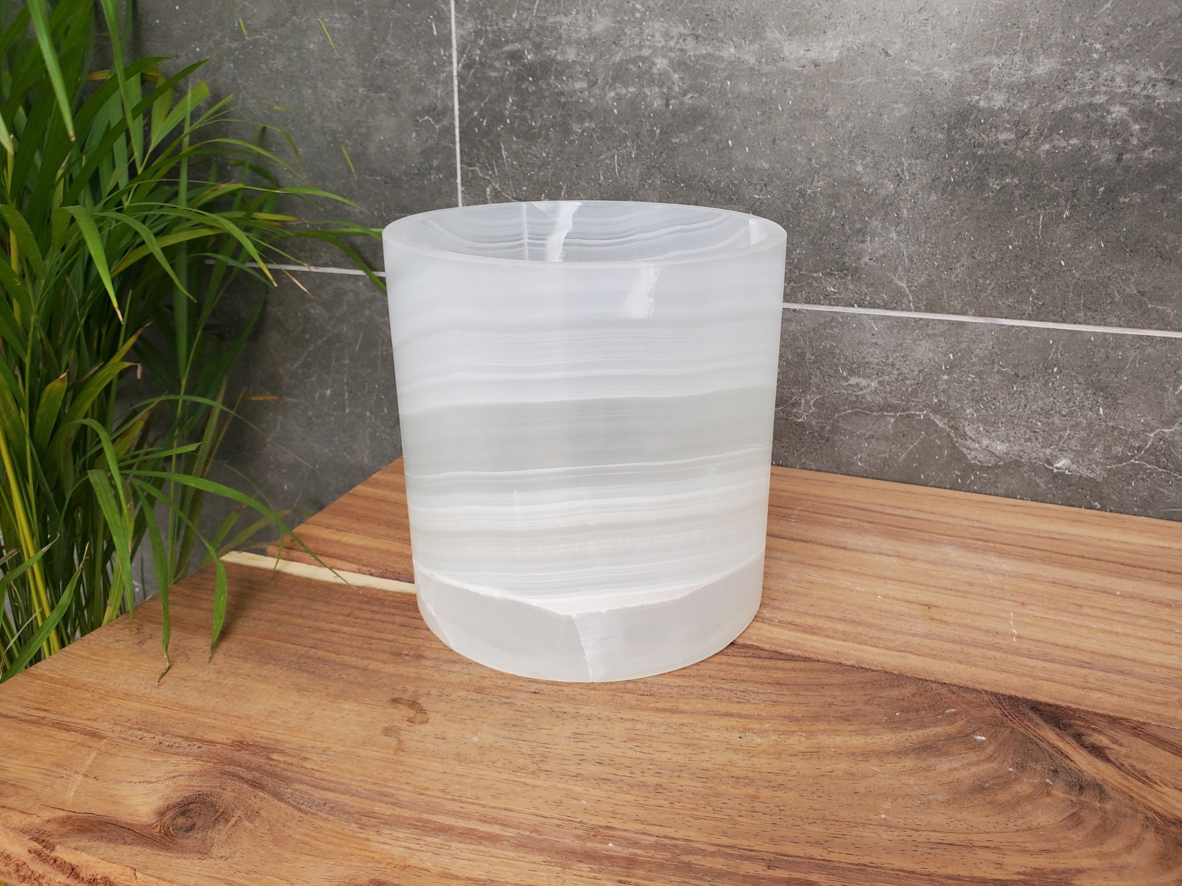 WB_13RD Onyx Stone Waste Basket