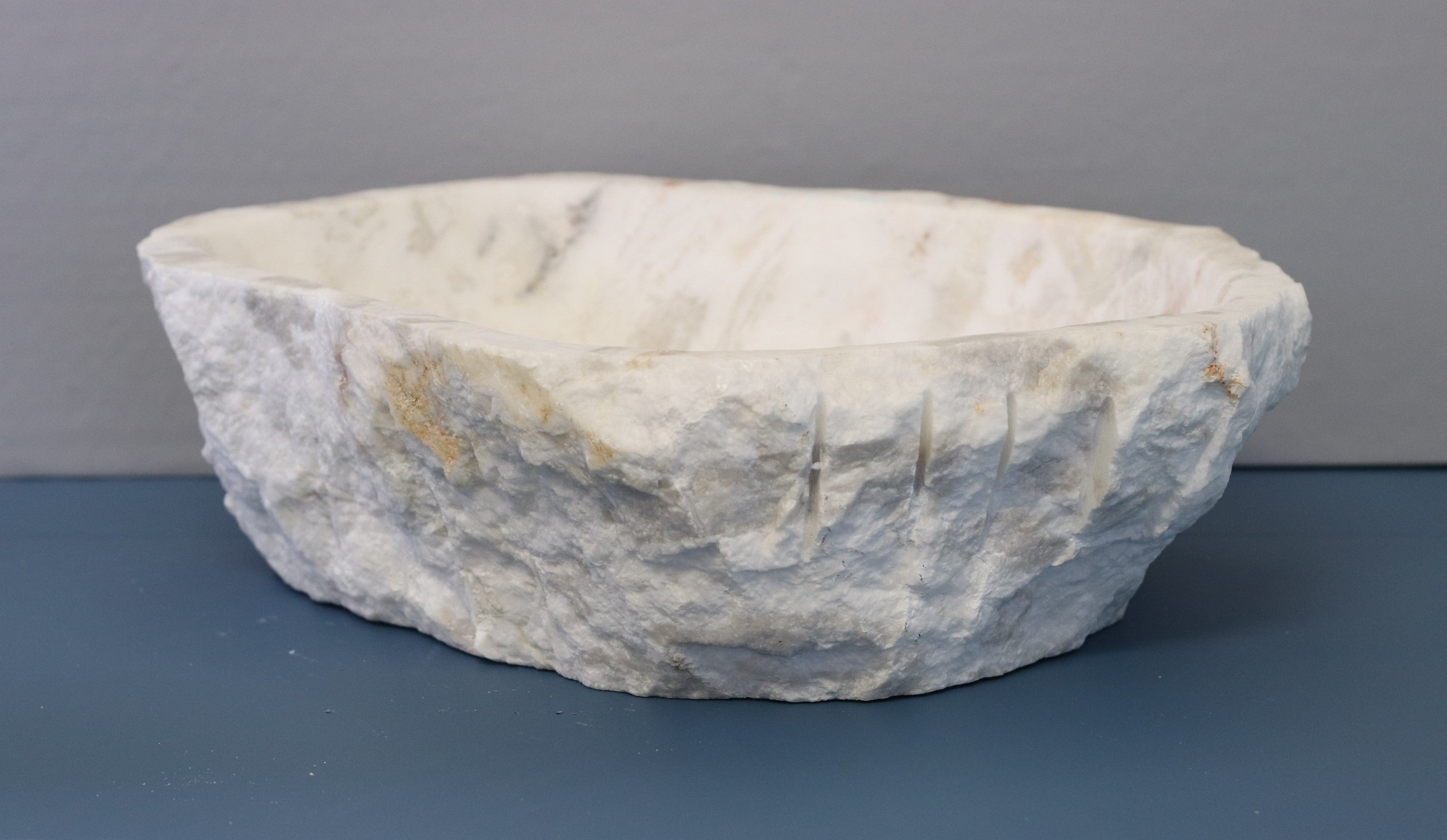 White and Gray Onyx Stone Vessel Bathroom Sink Bathroom Sinks Onyx Sinks Sinks