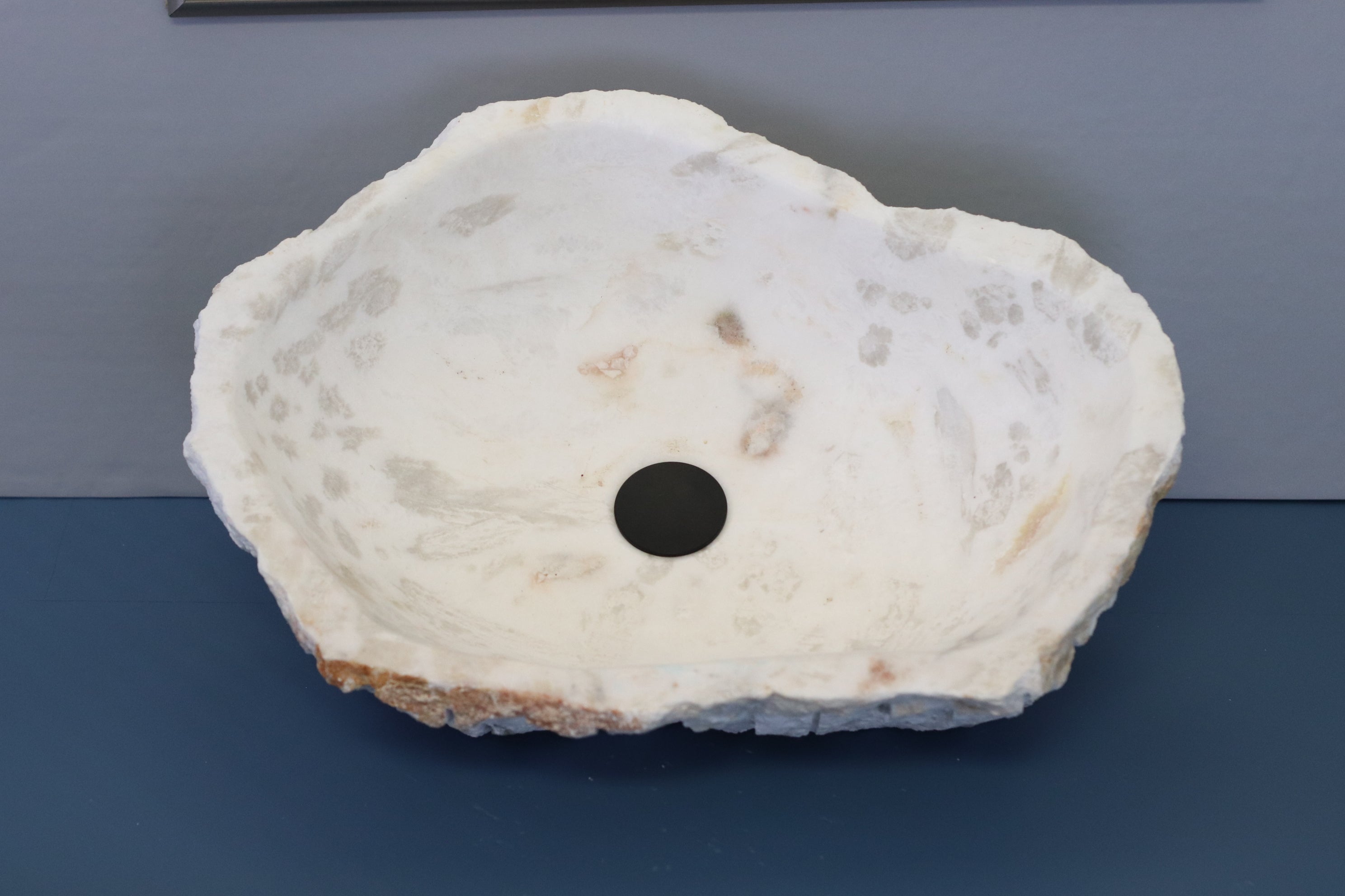 White and Gray Onyx Stone Vessel Bathroom Sink Bathroom Sinks Onyx Sinks Sinks