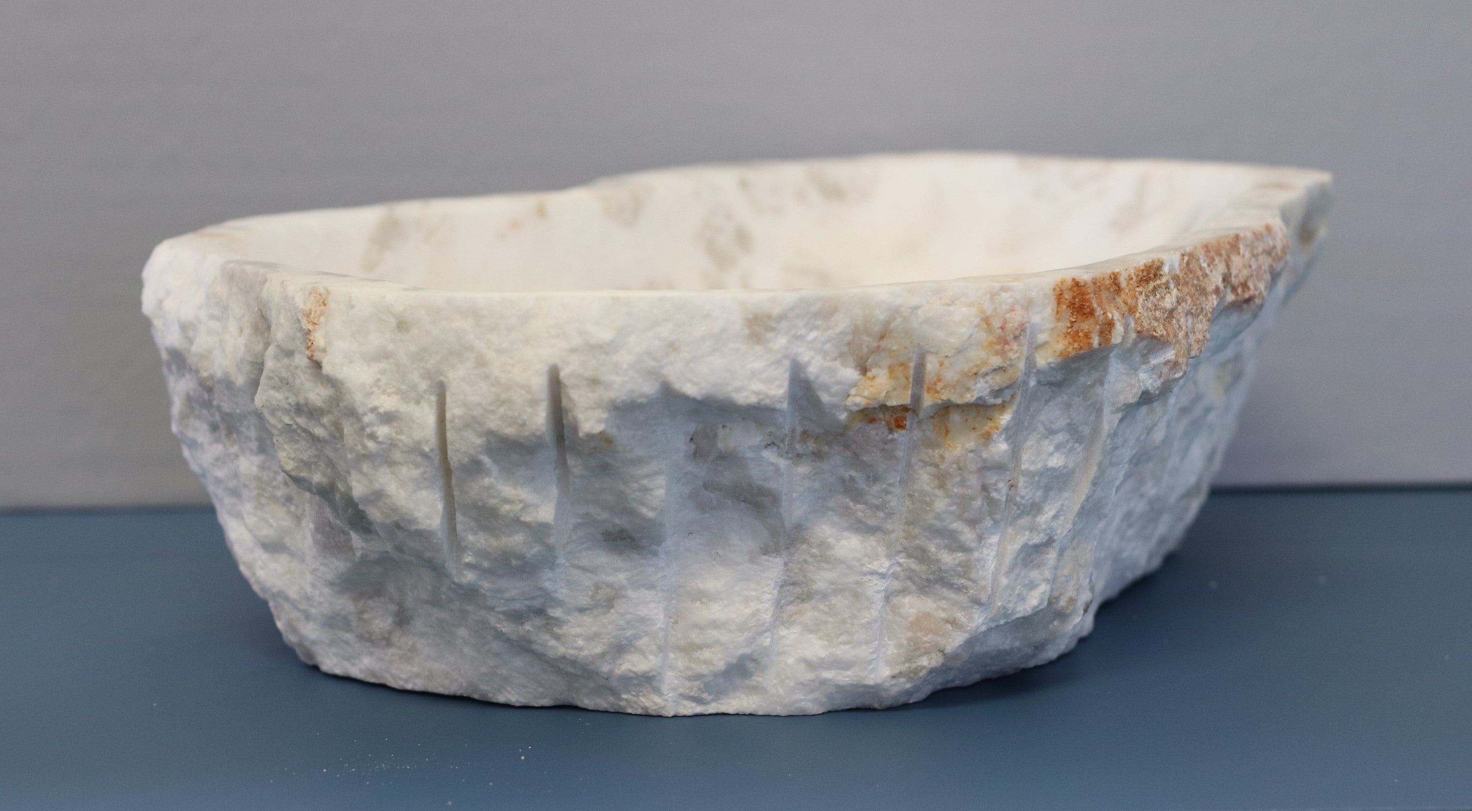 White and Gray Onyx Stone Vessel Bathroom Sink Bathroom Sinks Onyx Sinks Sinks