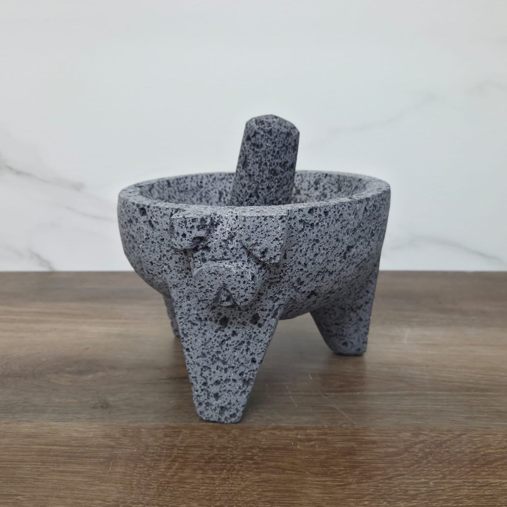 MOL10P Authentic Mexican Molcajete - Piggy Face - 10 inch