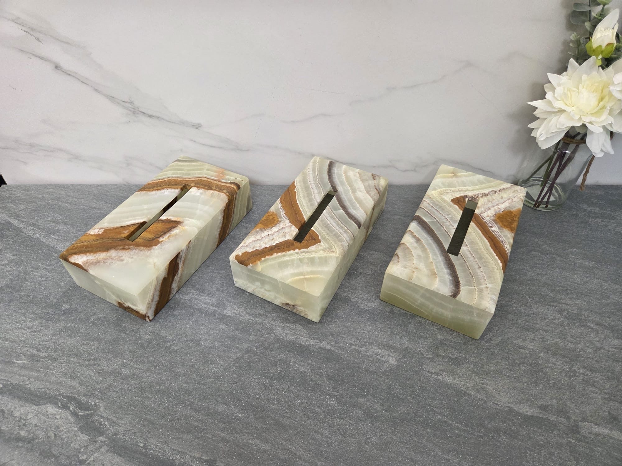 TCRec_15 Green Onyx Stone Tissue Box Cover