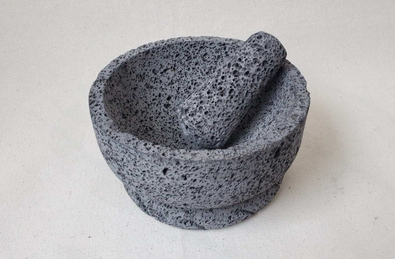 Sculpted Molcajete - Lava Stone - 8 Inch Molcajete Accessories Kitchen & Dining Molcajete