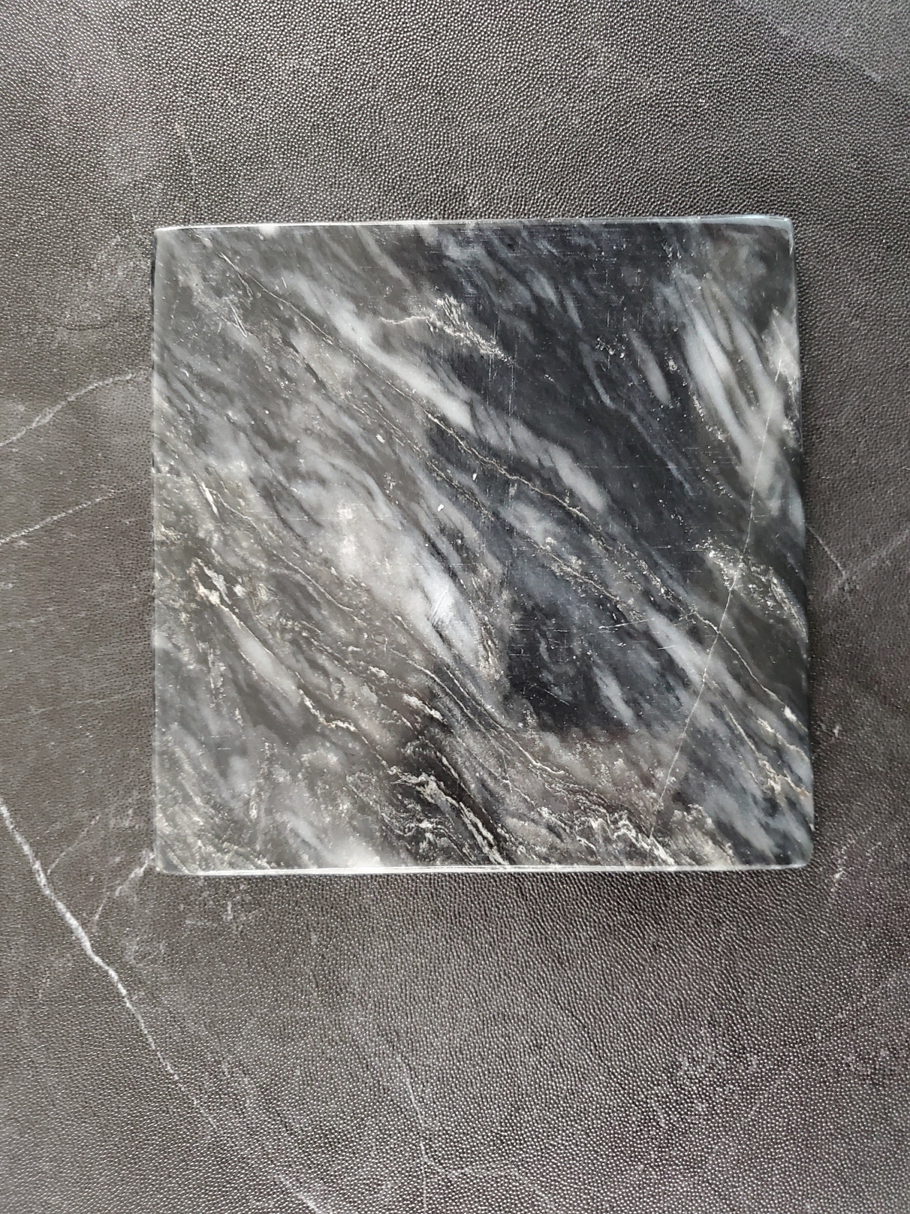 CT_21 Black Marble Stone Coasters - Square