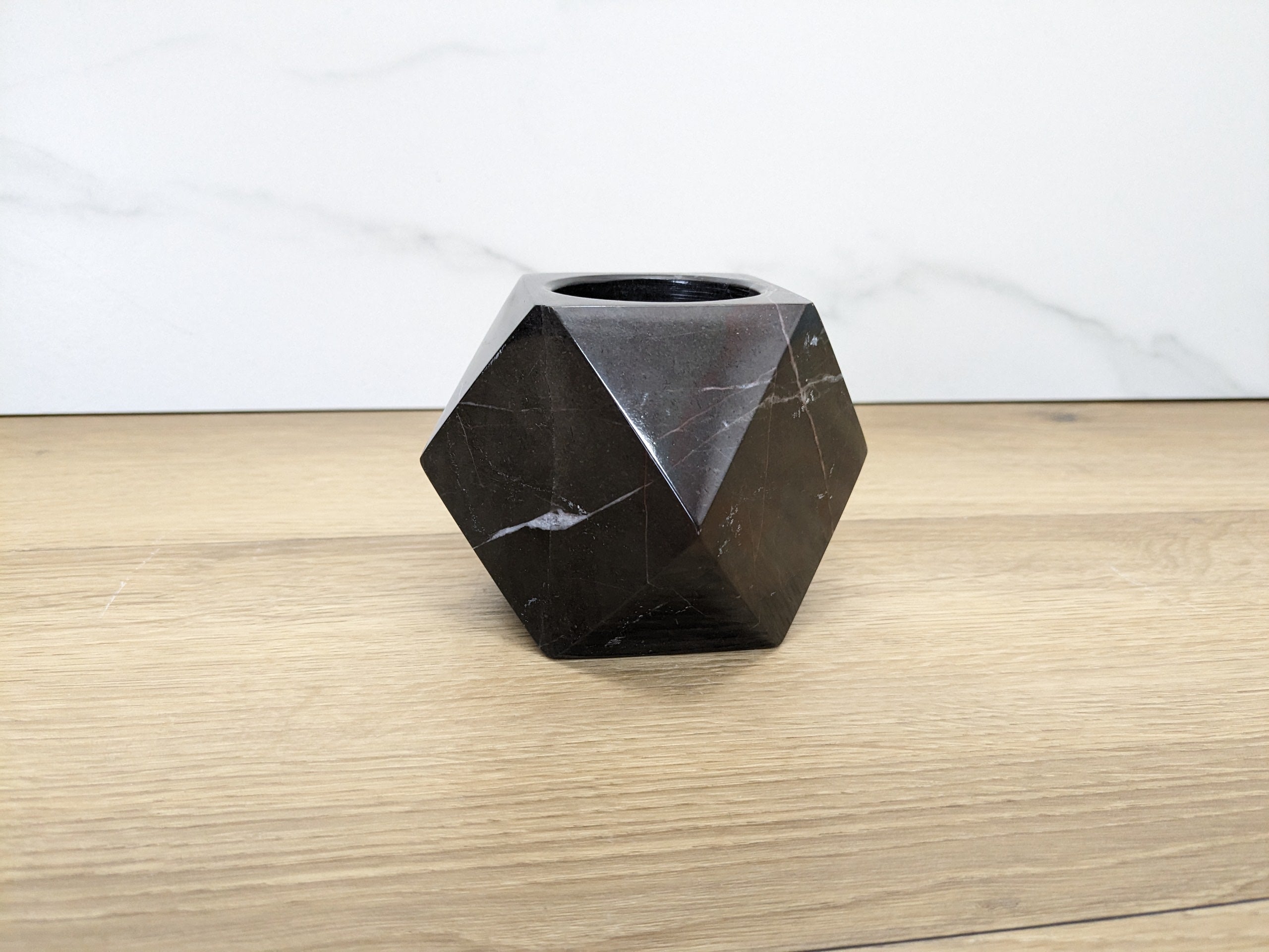 Black Onyx Stone Mini Planter. One of a kind. Handcarved in Mexico. We package and ship from the USA. Buy now at www.felipeandgrace.com.