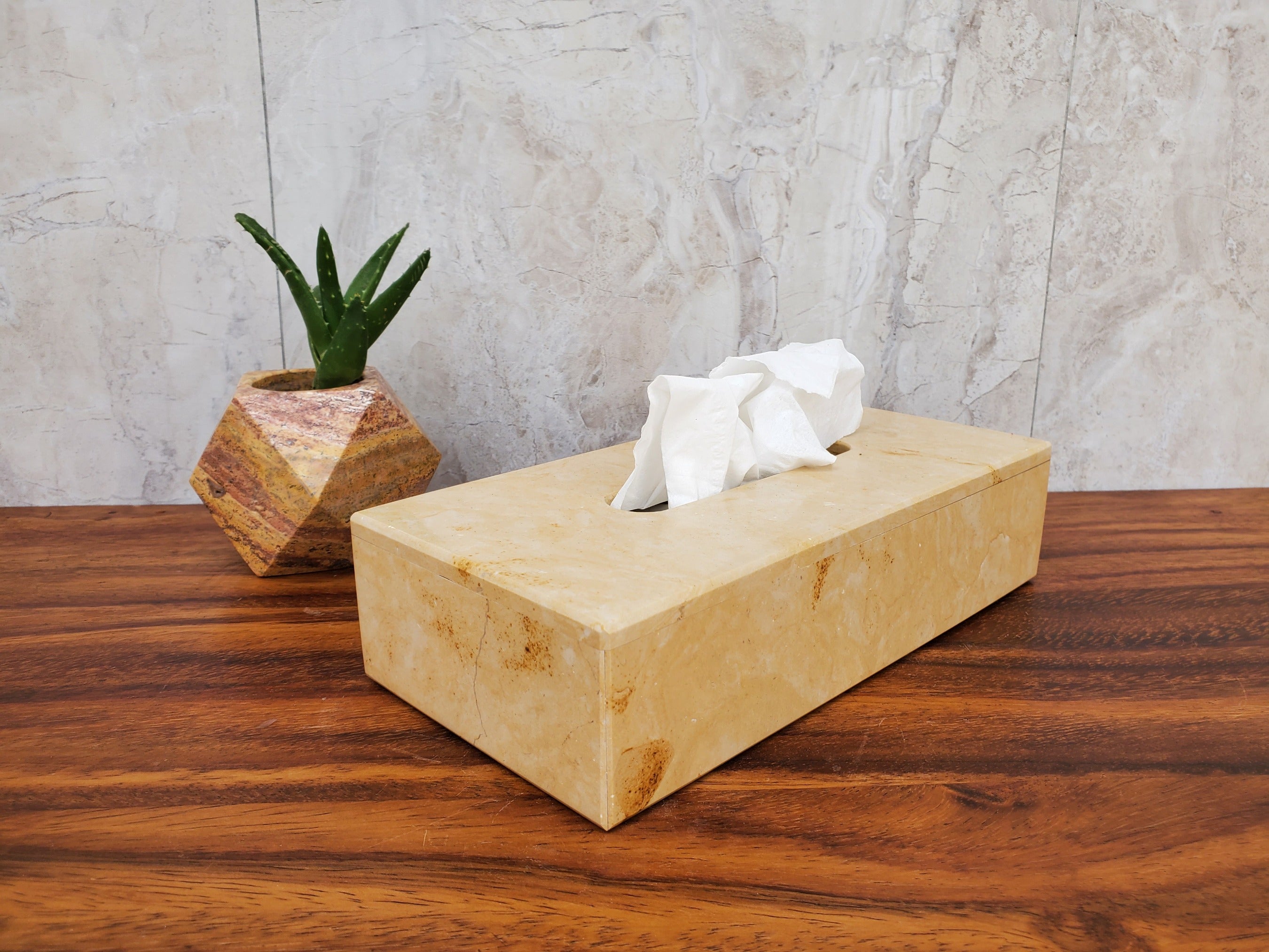 Mocha Brown Marble Rectangle Tissue Box Cover. Handmade in Mexico. Ships from the USA. Buy now at www.felipeandgrace.com. 