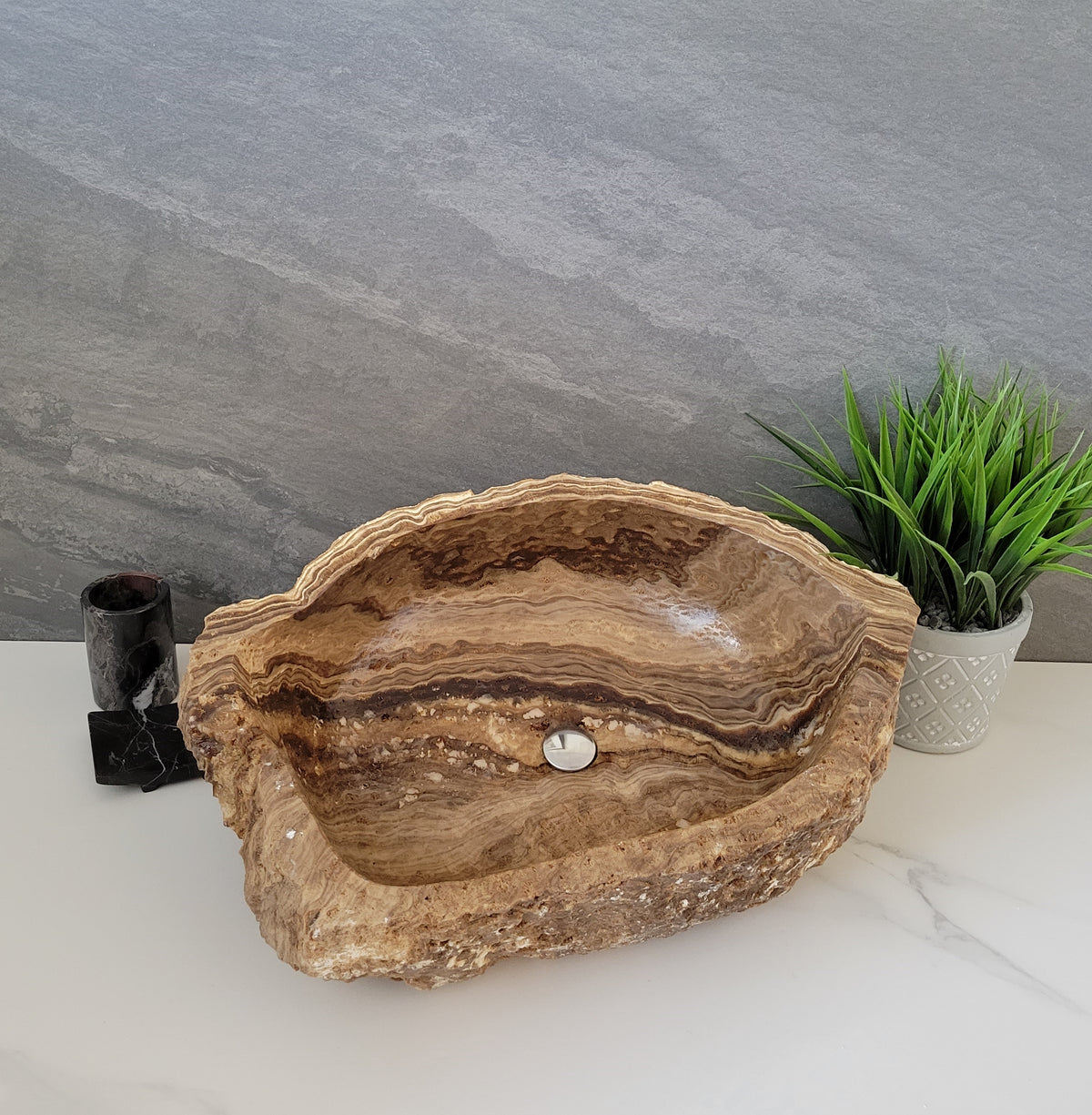 Rustic Onyx Stone Vessel Sink