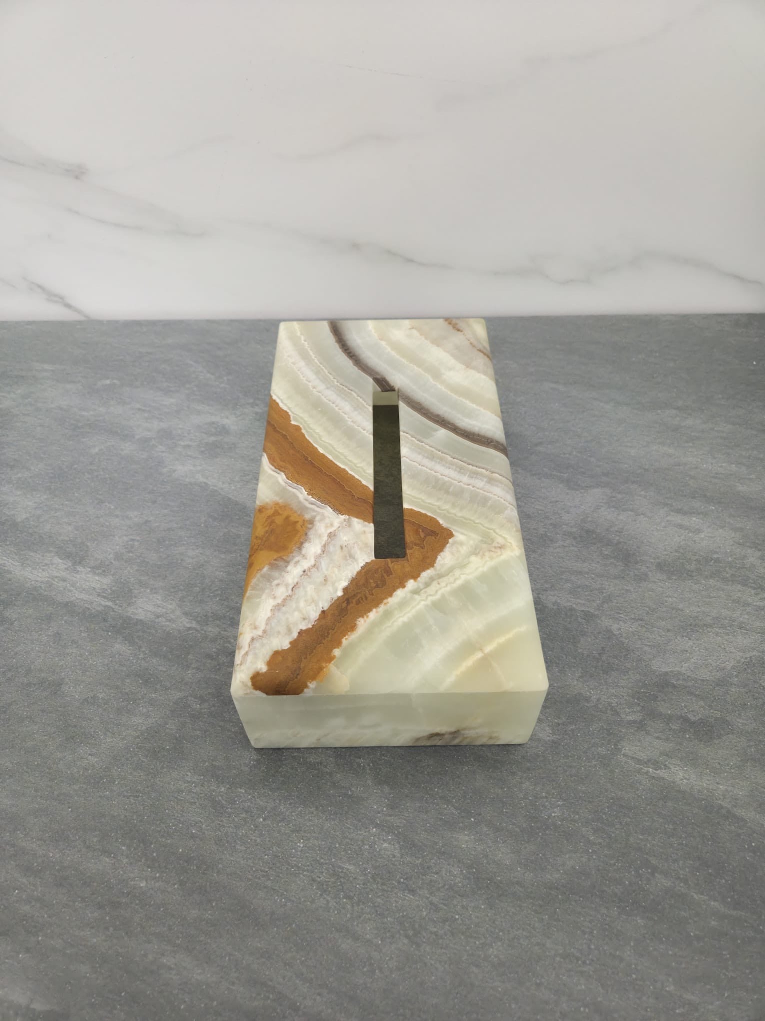 TCRec_15 Green Onyx Stone Tissue Box Cover