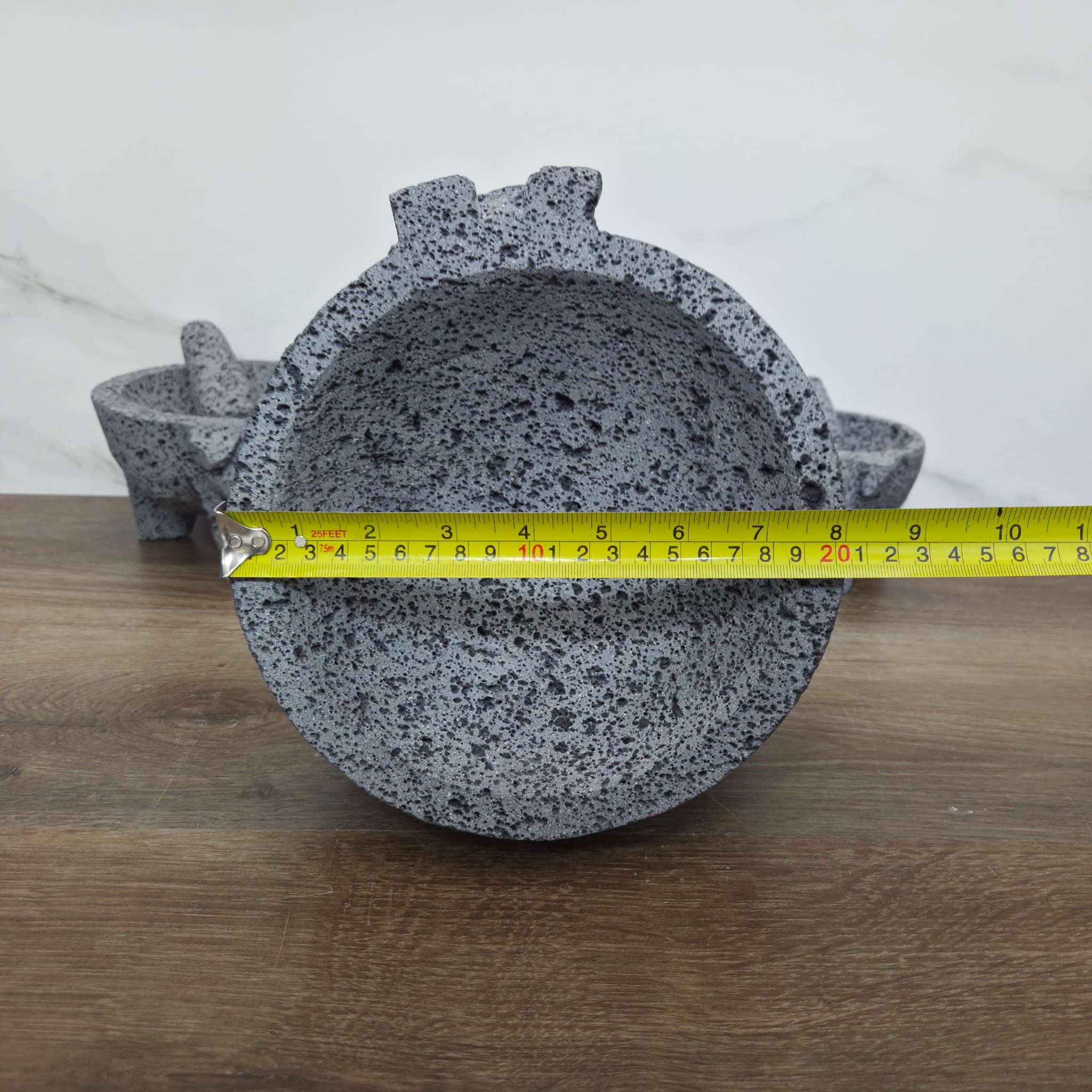 MOL8P Authentic Mexican Molcajete - Piggy Face - 8 inch