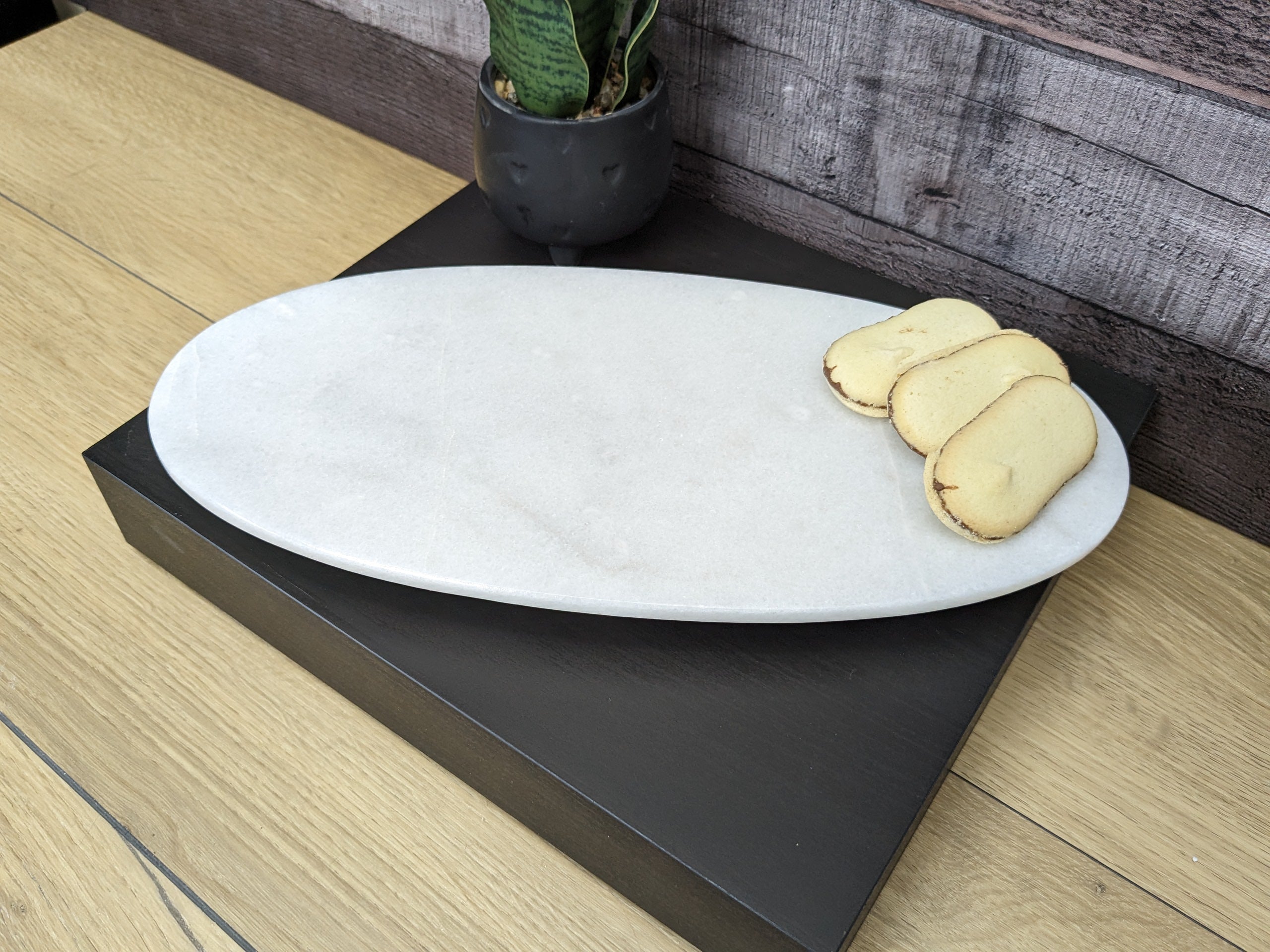 White and Gray Marble Charcuterie Board and Serving Platter. Handmade in Mexico. We package and ship from the USA. Buy now at www.felipeandgrace.com.