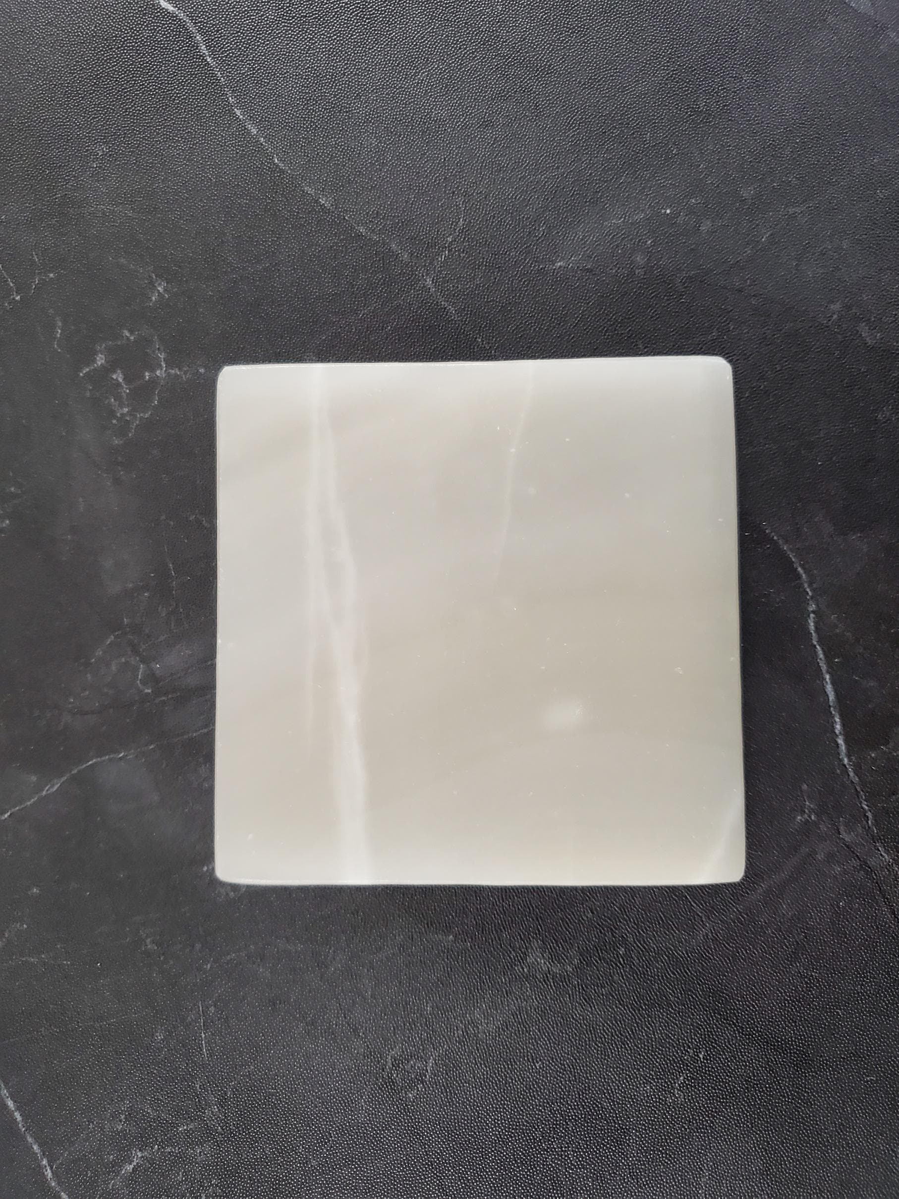 Onyx Square Drink Coasters, Stone Set of 6 with Holder, Living Room and Patio Decor
