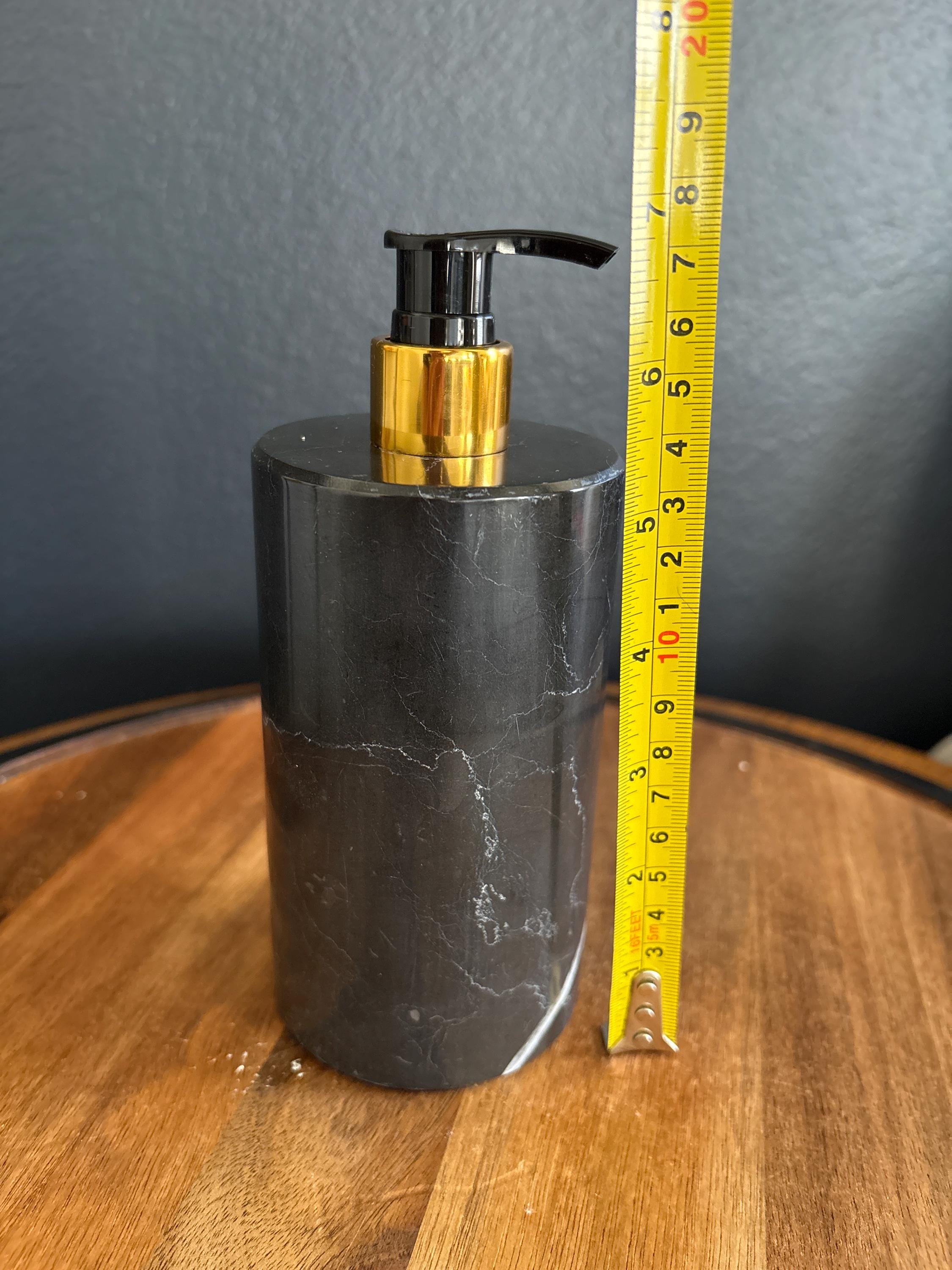 Onyx Stone Liquid Soap or Lotion Dispenser Bottle, White, Beige and Brown